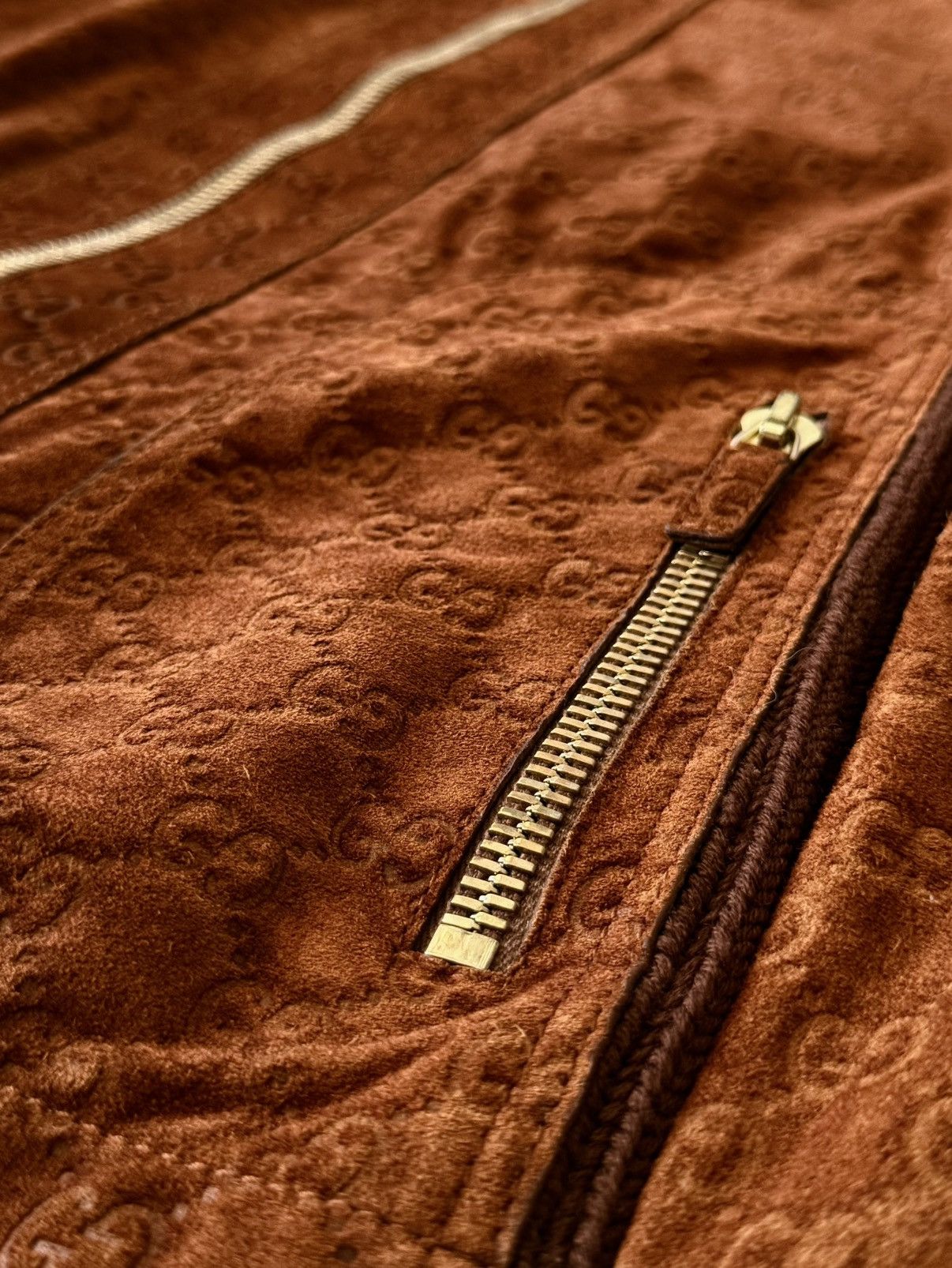 Gucci × Tom Ford Archive Gucci - Tom Ford Suede / Knit - Monogram Jacket Size S / US 4 / IT 40 - 9 Thumbnail