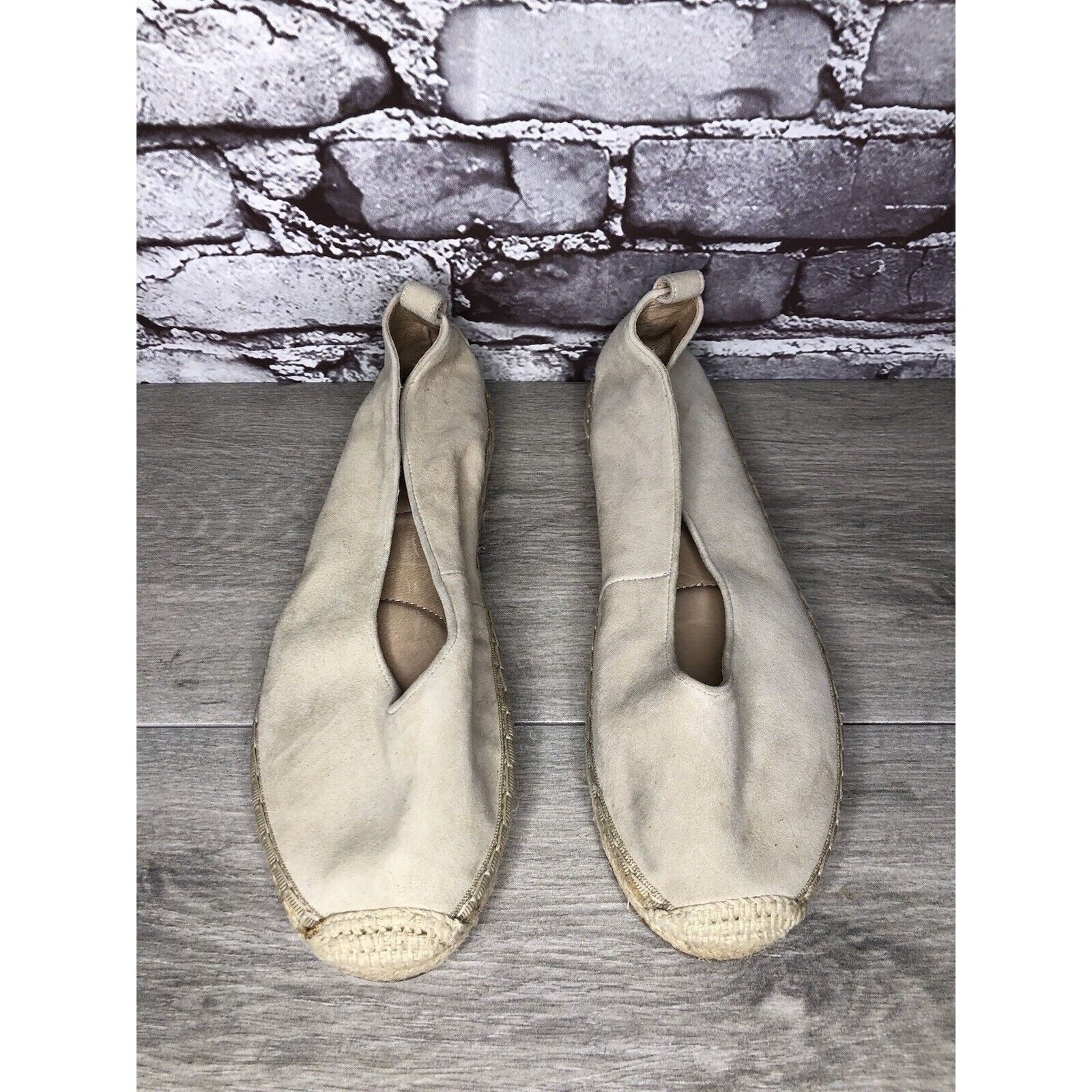 Other J. Jill Ivory Suede Leather Slip On Flats Espadrilles Women’ Size US 9.5 / IT 39.5 - 2 Thumbnail