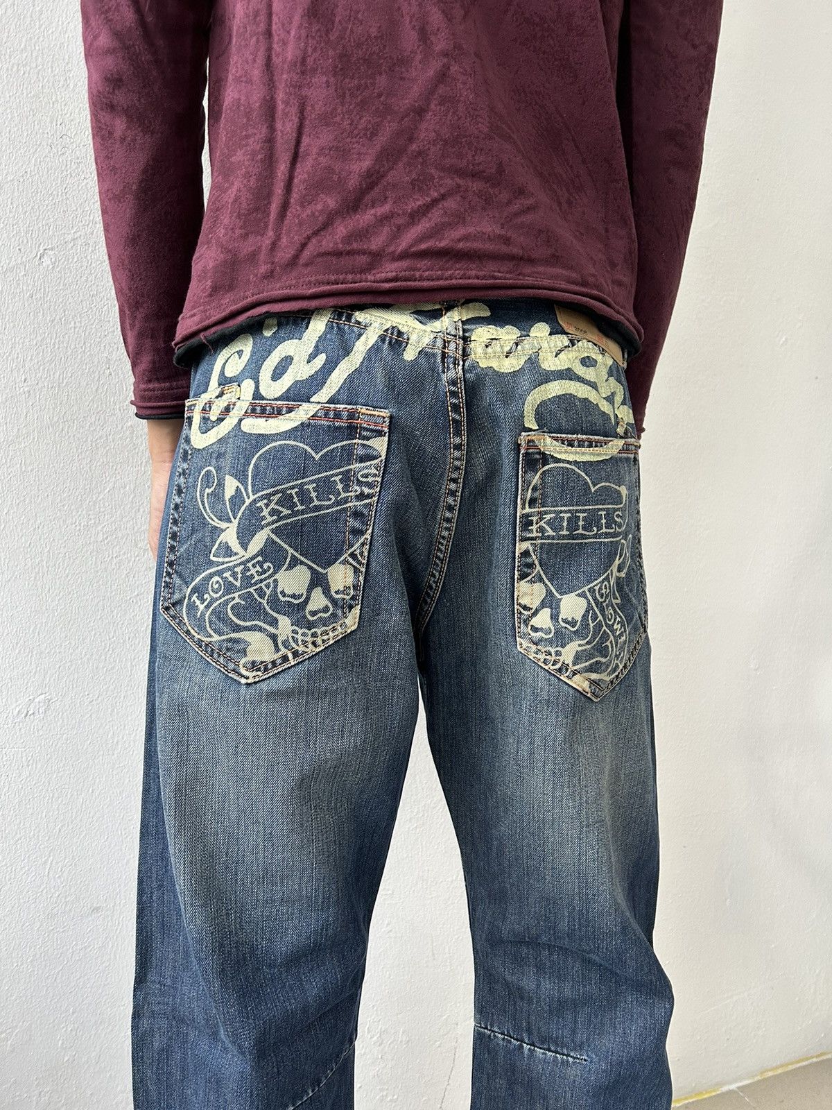 Ed Hardy KILLS LOVE Skull Logo Ed Hardy Jeans Size US 32 / EU 48 - 2 Thumbnail