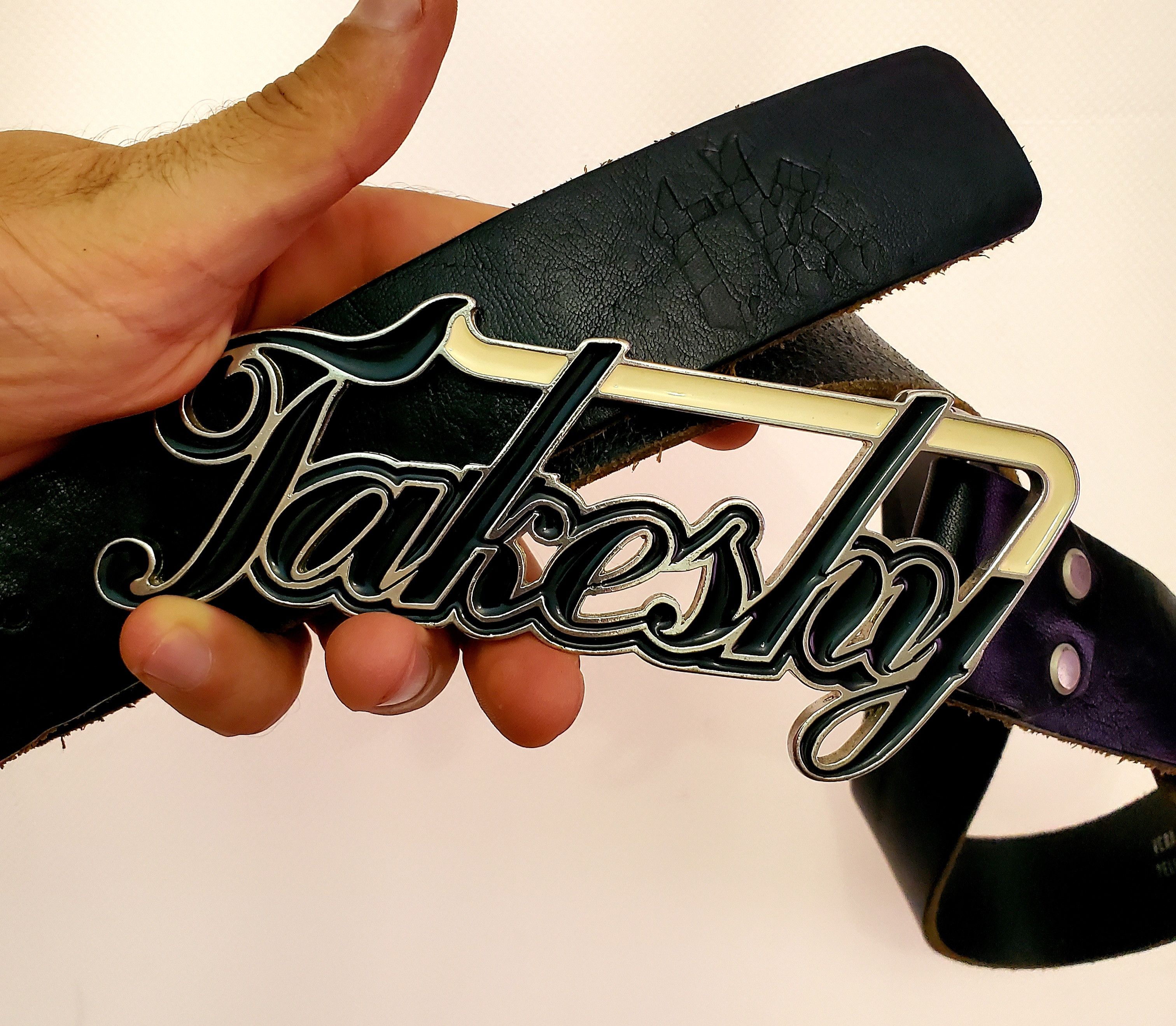 Japanese Brand × Vintage Vintage Takeshy kurosawa Buckle with Leather Men Belt Size ONE SIZE - 6 Thumbnail