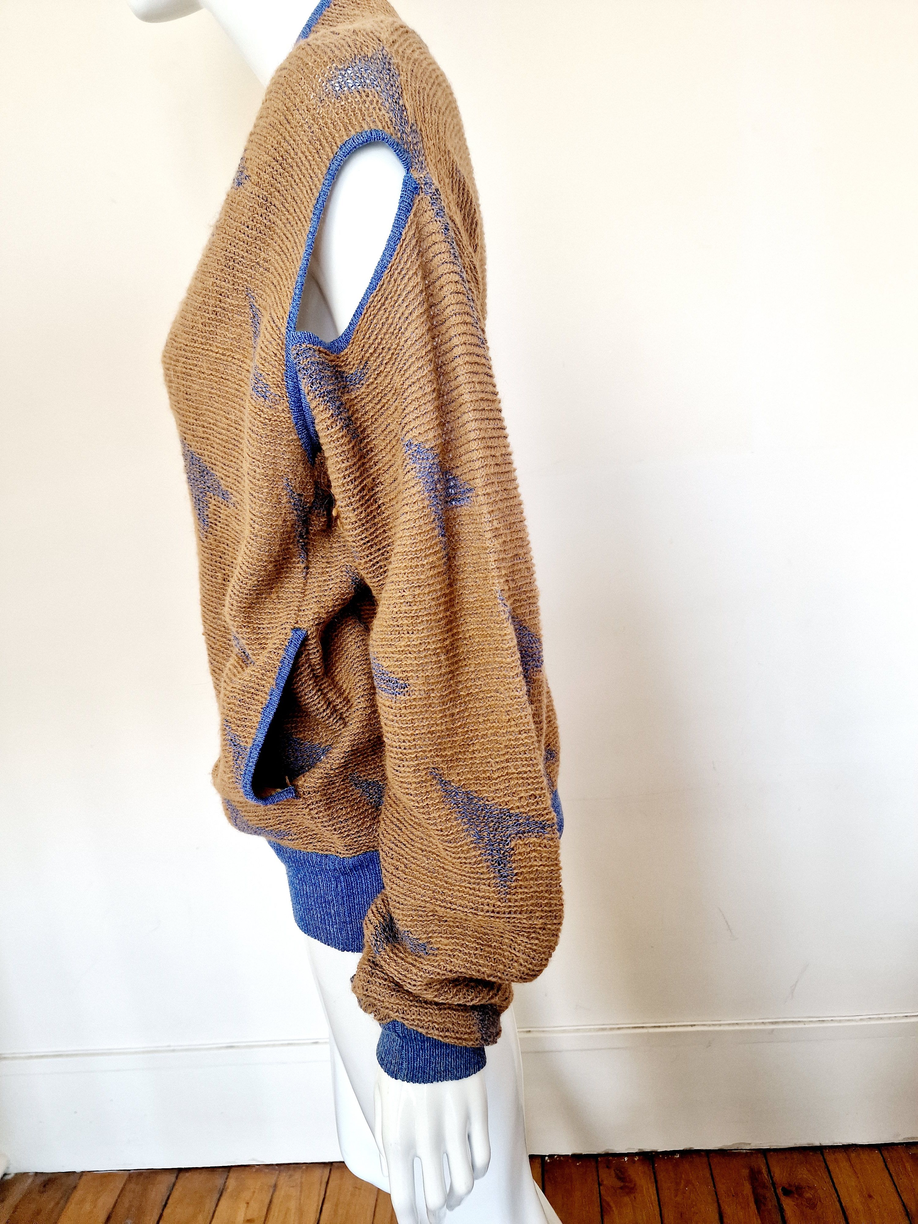 Issey Miyake Issey Miyake Cut out 80s Top Sweater Cardigan Pullover Size US M / EU 48-50 / 2 - 8 Thumbnail