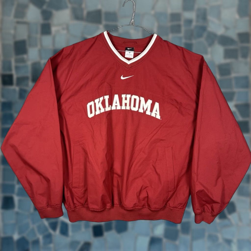 Nike Nike Oklahoma Sooners Jacket Mens XL Windbreaker Pullover Swoosh OU Red 90s Sports Activewear Mens XL Nike Center Swoosh OU Windbreaker Pullover Size US XL / EU 56 / 4 - 1 Thumbnail