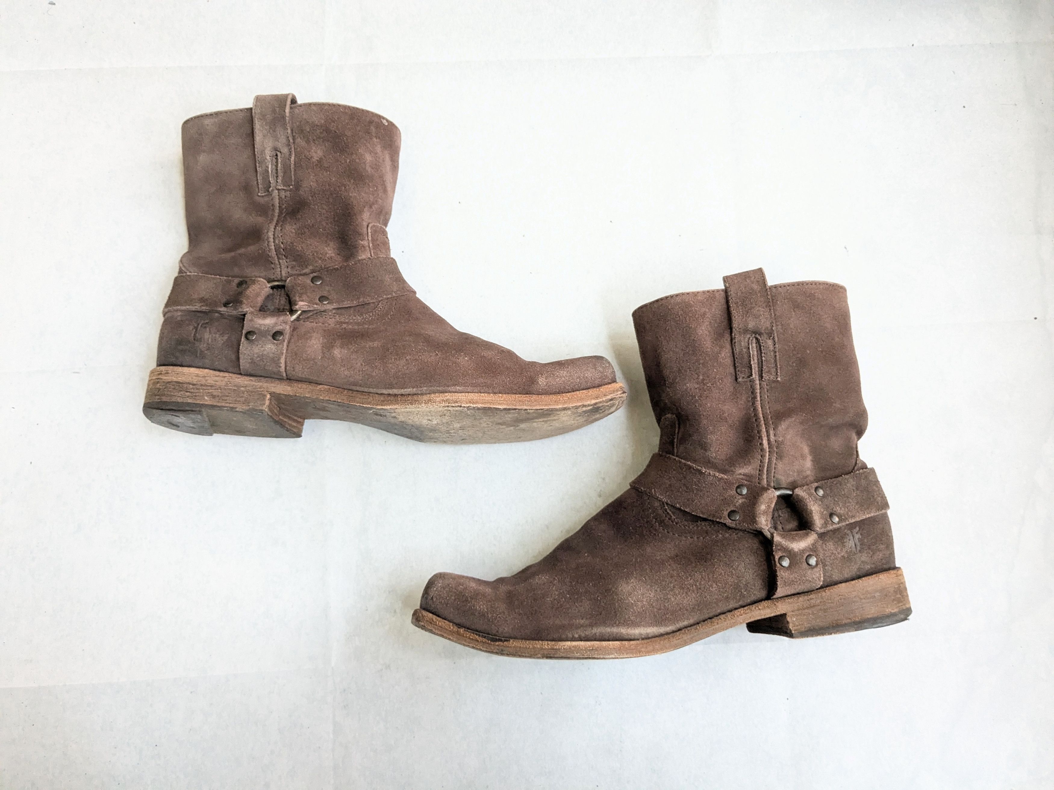 Frye Frye Harness Boots Brown 13 D Suede Leather Buckle Size US 13 / EU 46 - 1 Thumbnail