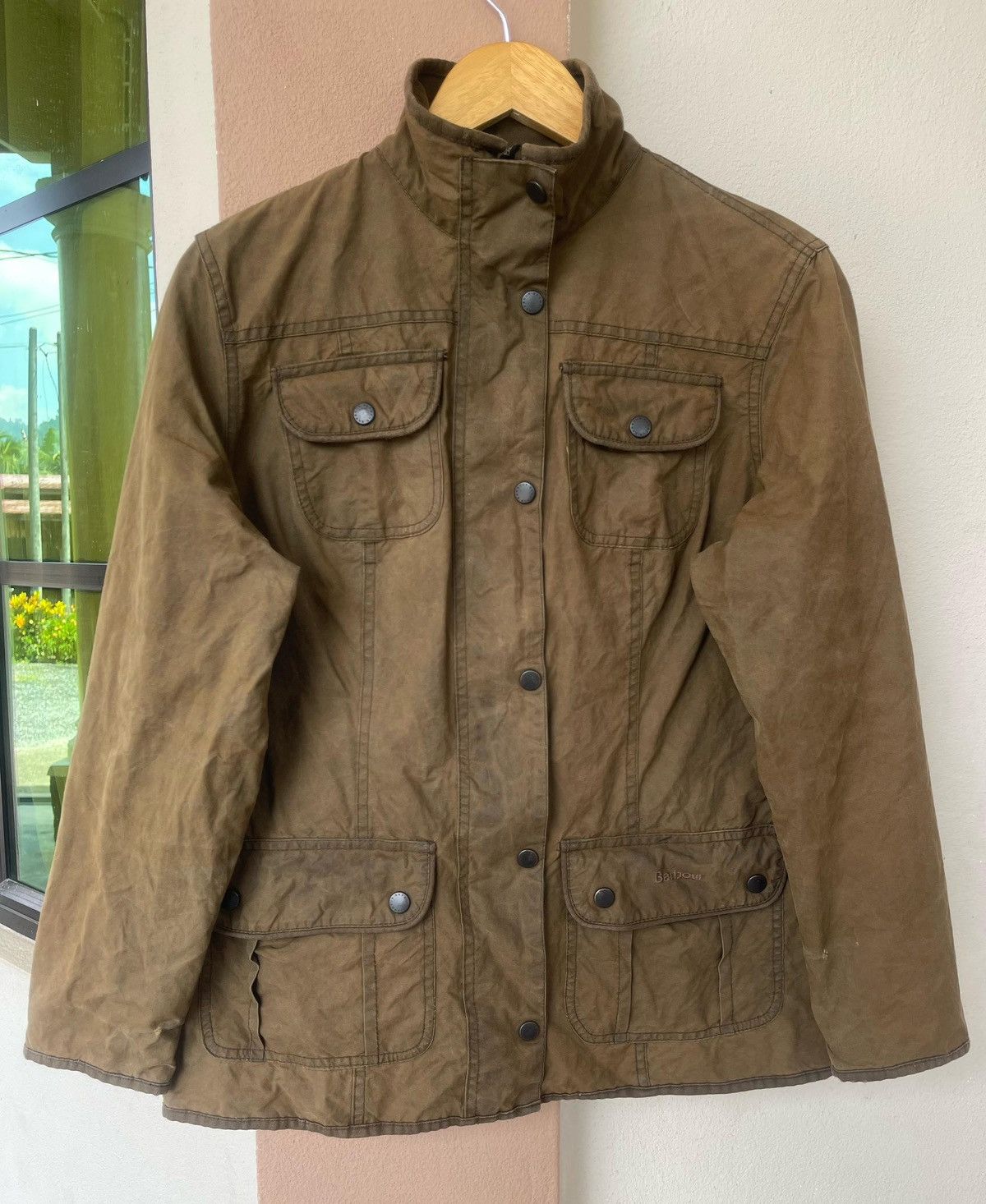 Barbour × Vintage Vintage Barbour Utility Waxed Jacket Size L / US 10 / IT 46 - 8 Thumbnail
