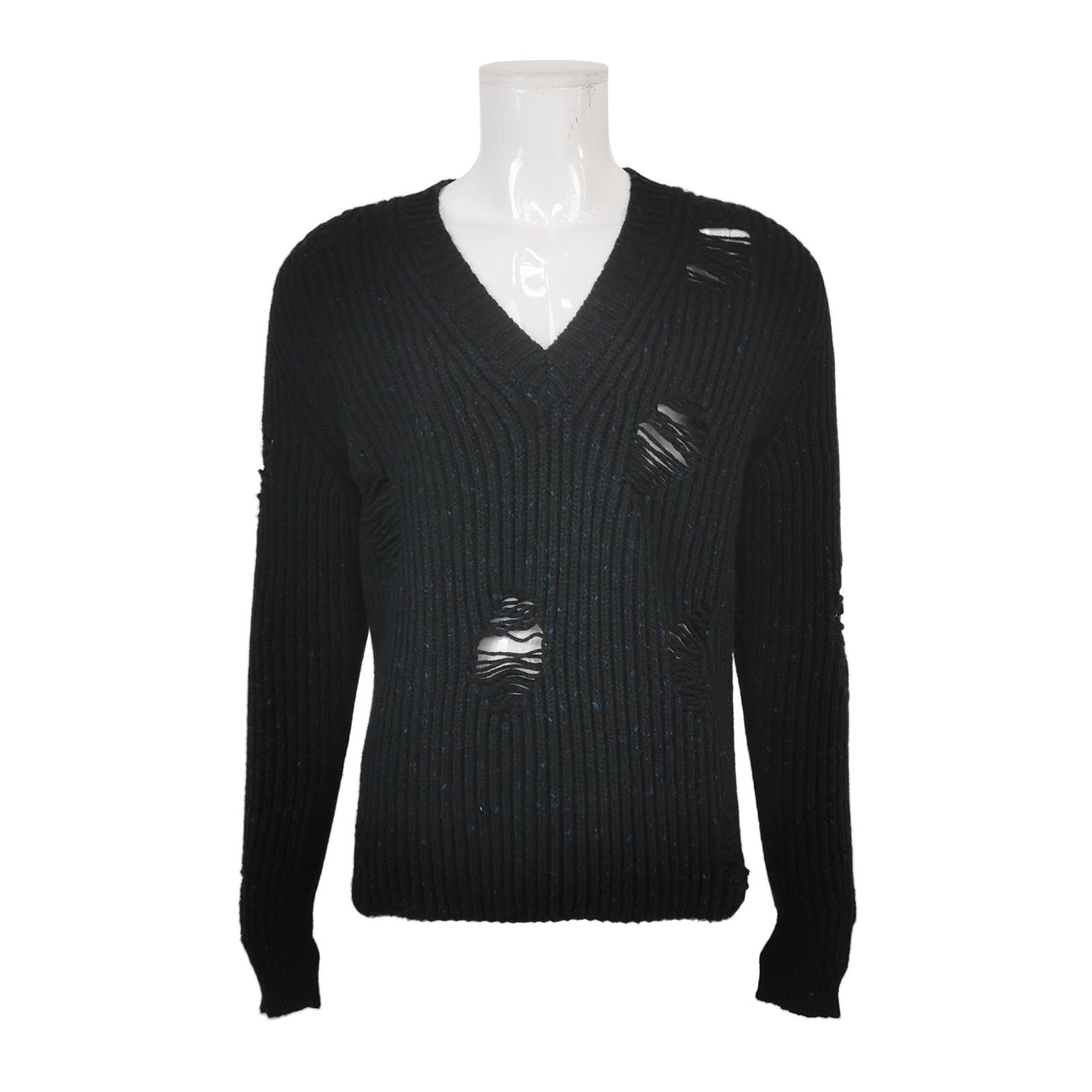 Dior Dior Homme AW05 Distressed V-Neck Knit | Grailed