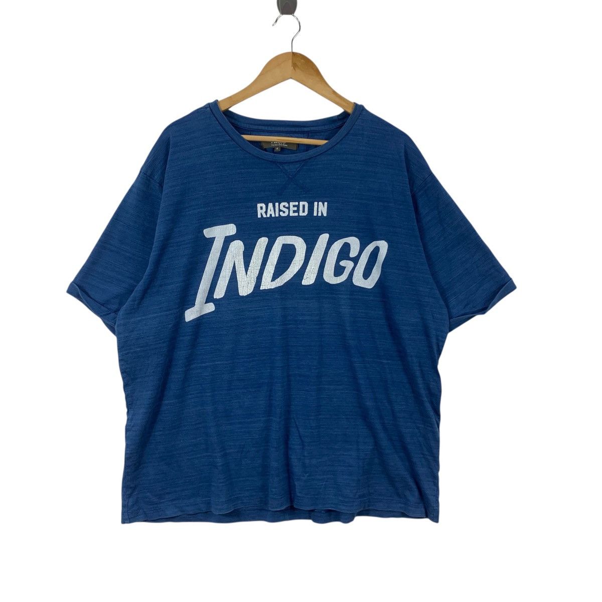 Other AZUL JAPAN Natural Pure Indigo Dye Baggy Tee Shirt Top Size 3XL / US 20-22 - 4 Thumbnail