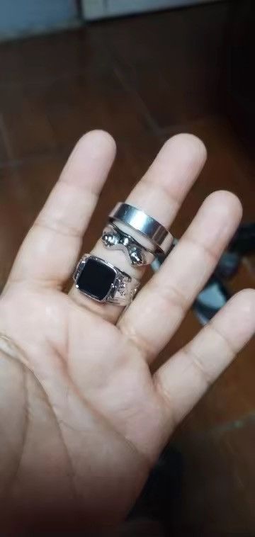 Jewelry 3pcs/set Square Oil Drip Ring Sets Size ONE SIZE - 8 Thumbnail