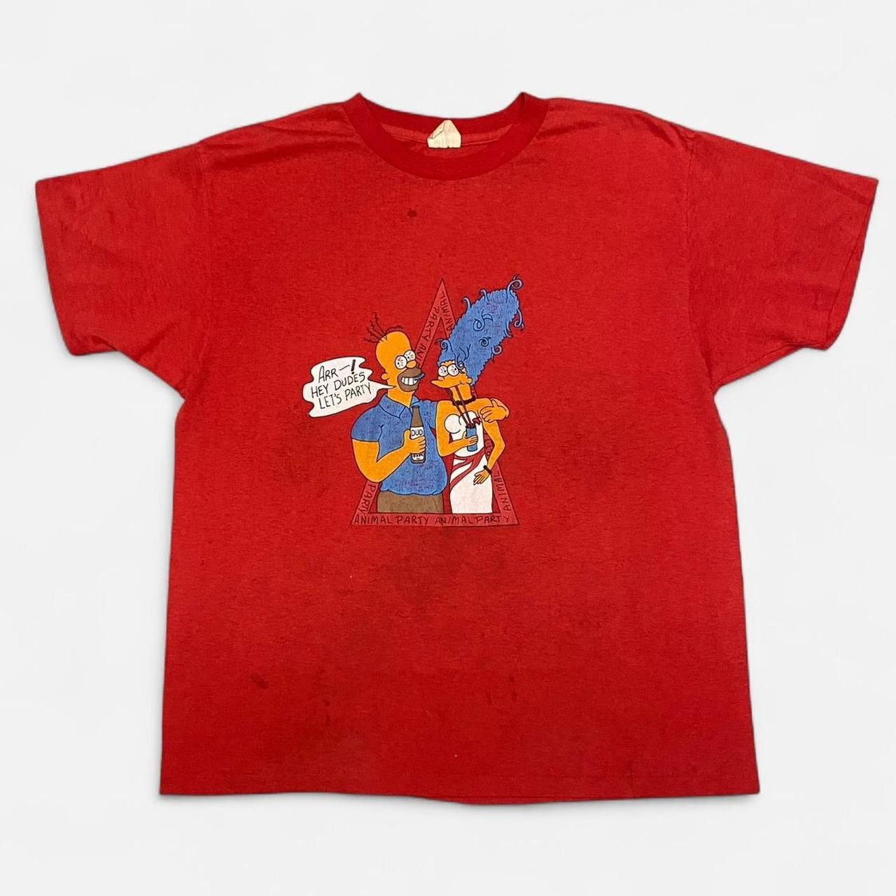 Other Vintage single stitch hey dudes let’s party Simpson red tee Size US L / EU 52-54 / 3 - 1 Thumbnail