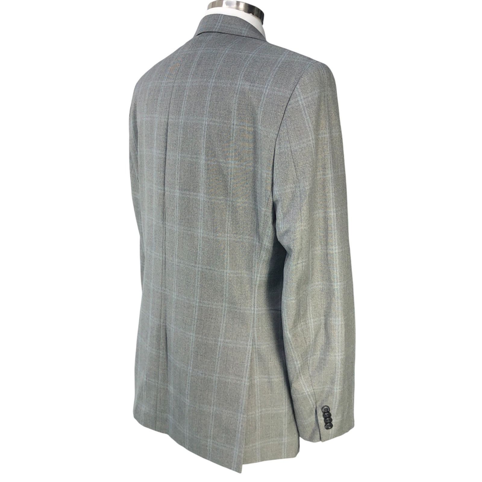 Michael Kors Michael Kors 42L Sport Coat Jacket Blazer Gray Windowpane Size 42L - 10 Thumbnail