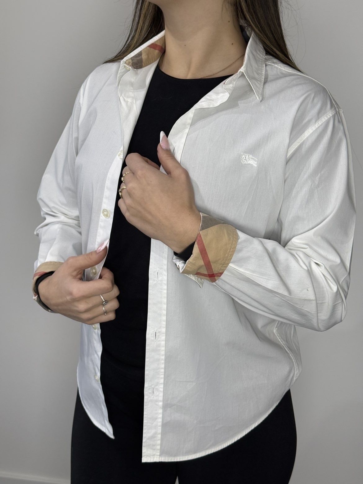 Burberry Burberry nova check white button up shirt Size S / US 4 / IT 40 - 9 Thumbnail