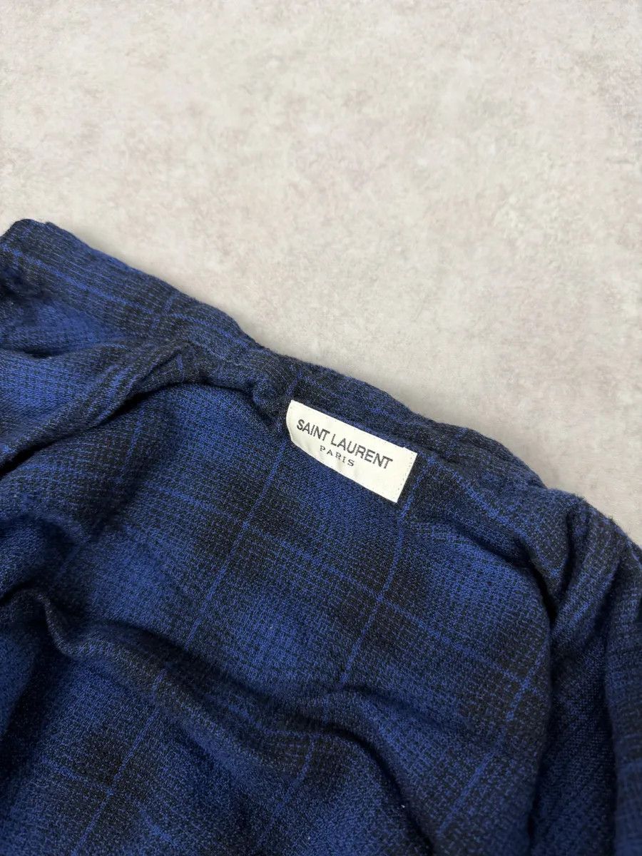Saint Laurent Paris SS2016 Saint Laurent Blue & Black Checkered Shirt by Hedi Slimane Size XS / US 0-2 / IT 36-38 - 9 Thumbnail