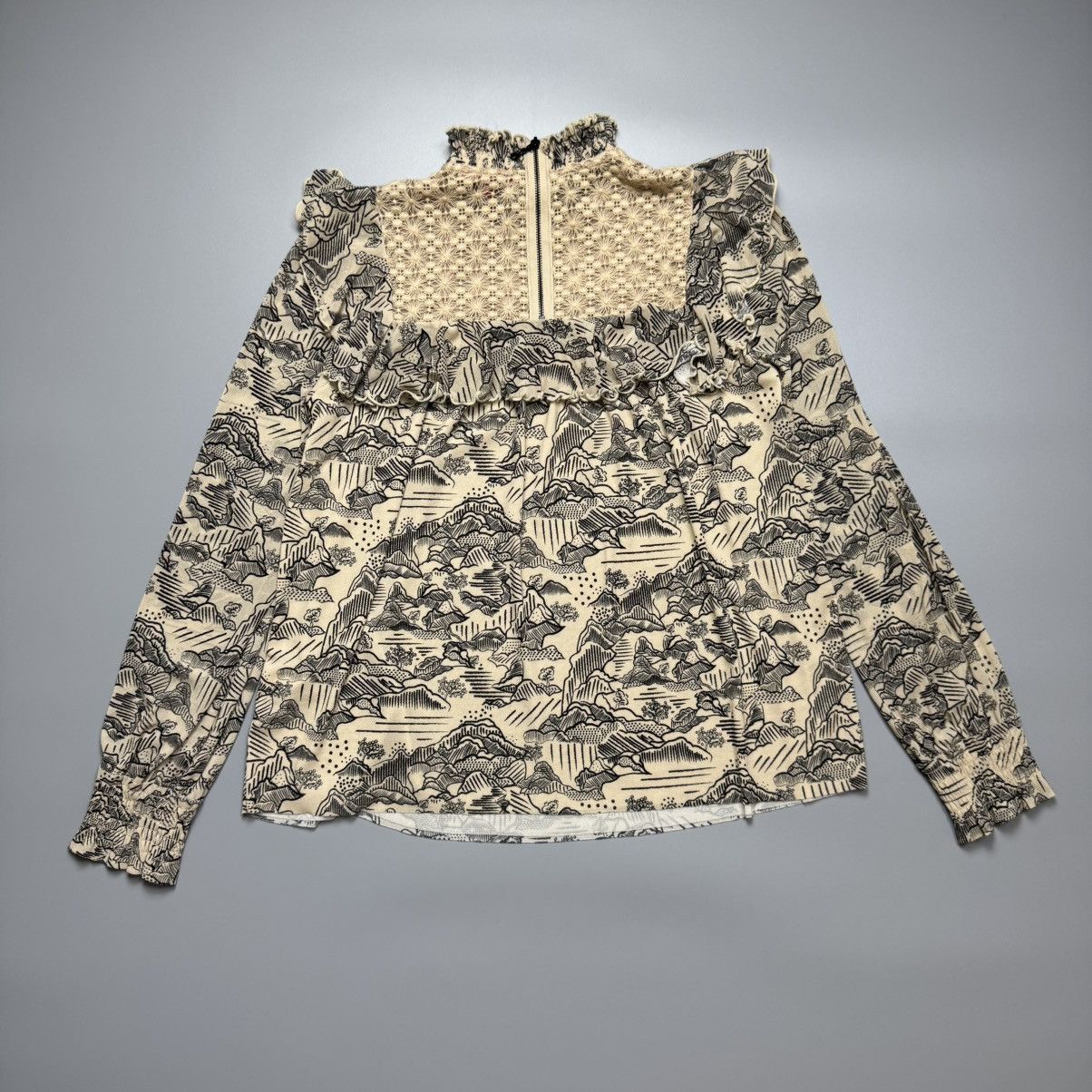 Vivienne Tam Vivienne Tam - Landscape Ruffle High Collar Mesh Size S / US 4 / IT 40 - 2 Thumbnail