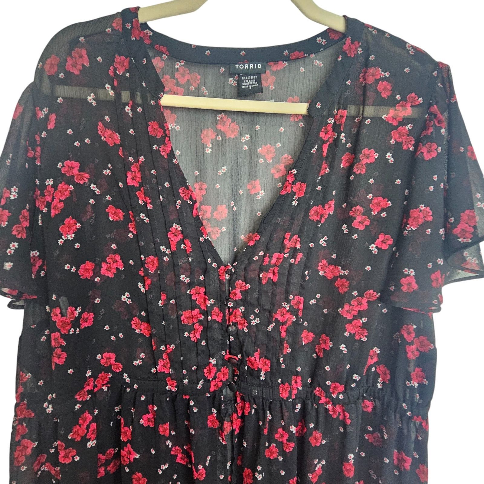 Torrid Torrid Women Floral Hilo Tunic Top Plus Size 2X Whimsygoth Size XXL / US 16-18 / IT 52-54 - 3 Thumbnail