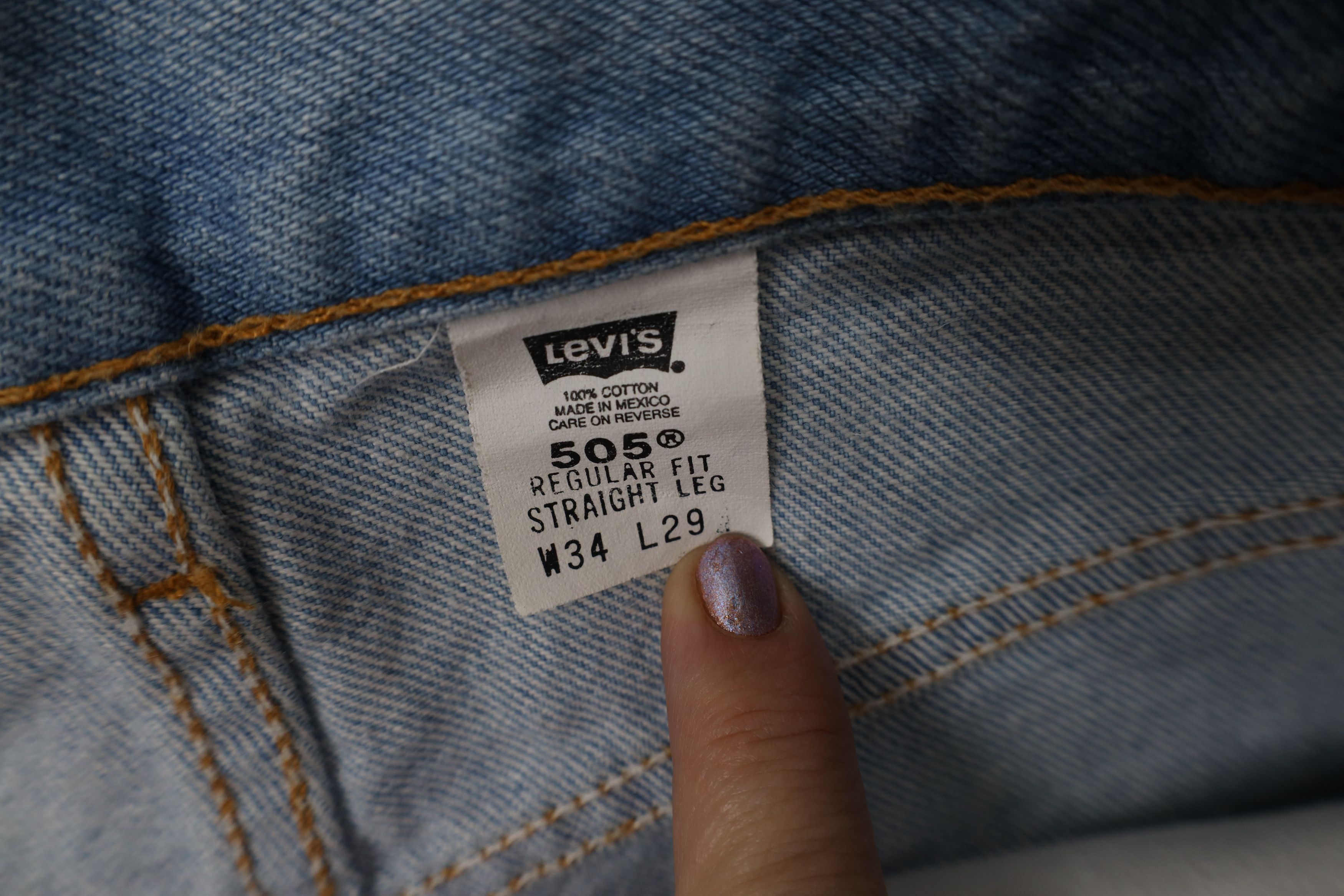 Levi's Vintage Y2K 2002 Levis 505 Regular Straight Leg Jeans Blue Size US 34 / EU 50 - 9 Thumbnail