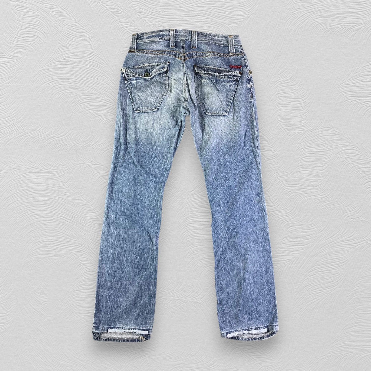 Replay Replay Jeans Ripped Faded Blue Denim KJ2489 Size US 29 - 2 Thumbnail