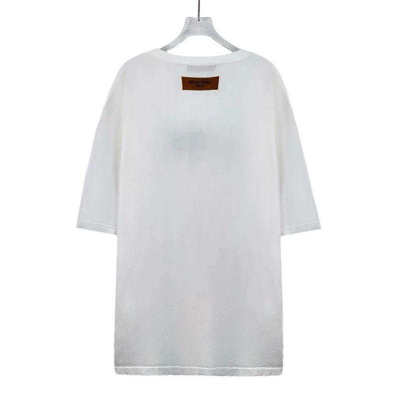 Louis Vuitton Louis Vuitton White logo monogrammed cotton crew neck shor Size US XXL / EU 58 / 5 - 2 Thumbnail