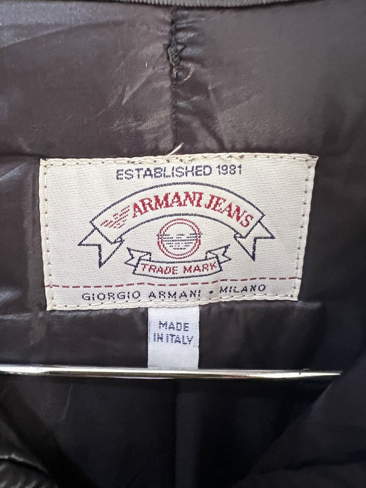 Armani 🔥Vintage Armani Jeans Made in Italy Wax Jacket Size US M / EU 48-50 / 2 - 12 Thumbnail