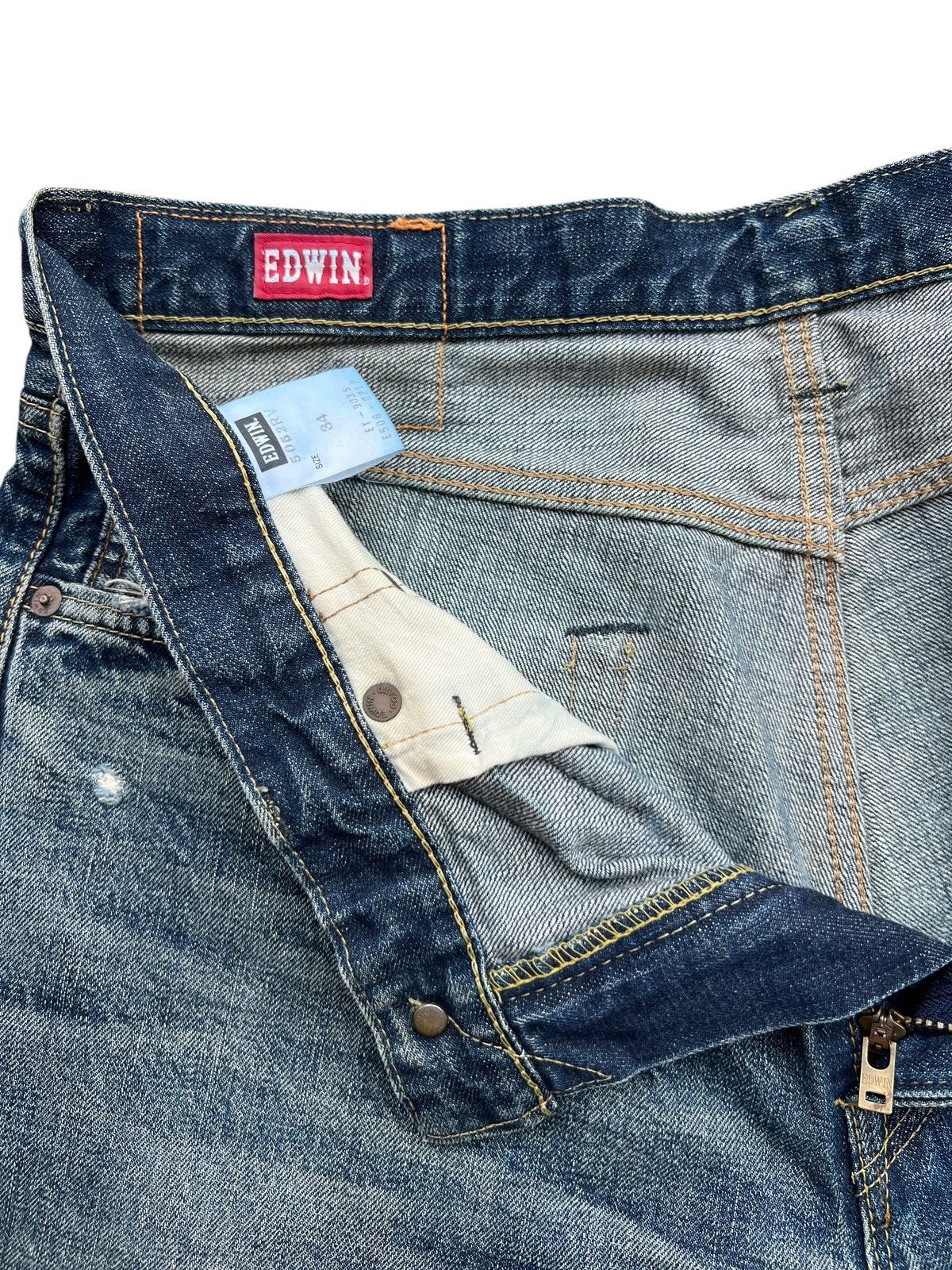 Edwin Vintage Edwin Selvedge Distressed Denim Jeans 36x34 Size US 36 / EU 52 - 11 Thumbnail