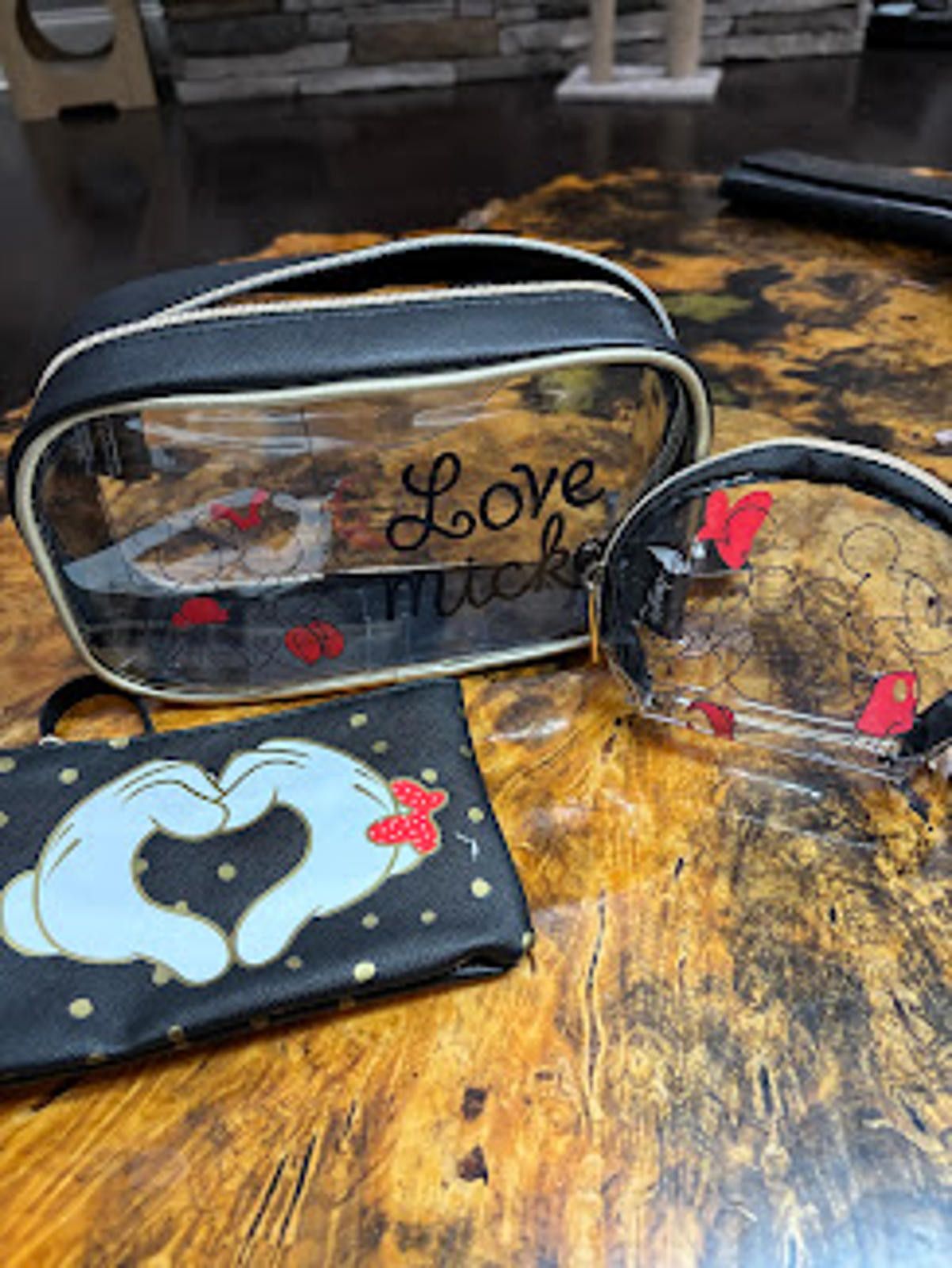 Disney Bioworld Disney Love Mickey Clear Cosmetic Bag Set NWT Size ONE SIZE - 1 Thumbnail