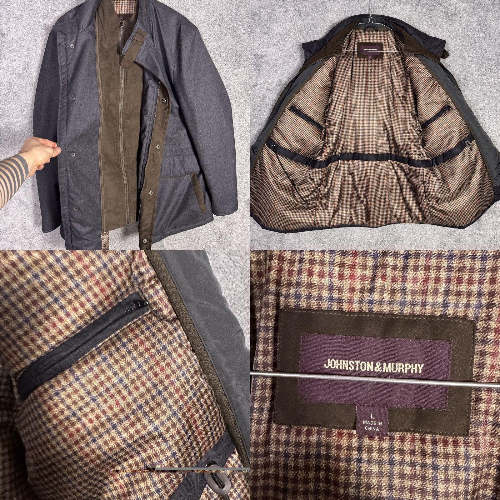 Johnston & Murphy Johnston & Murphy Jacket Mens L Wool Full Zip Lined Insulated Coat Waist Cinch Size US L / EU 52-54 / 3 - 8 Thumbnail