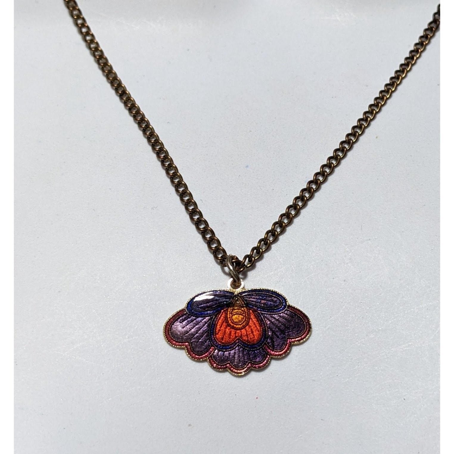 Other Purple Cloissone Moth Necklace Size ONE SIZE - 7 Thumbnail