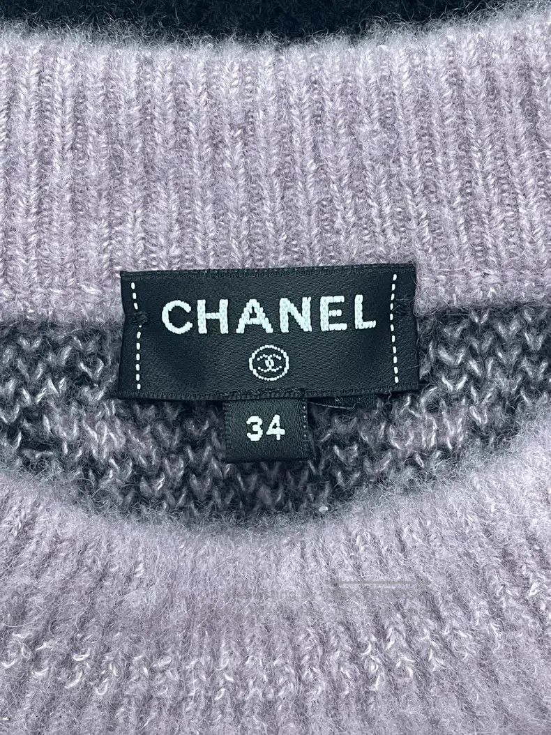 Chanel Chanel Ski series purple black five-pointed star cashmere Size XXS / US 00 / IT 34 - 4 Thumbnail