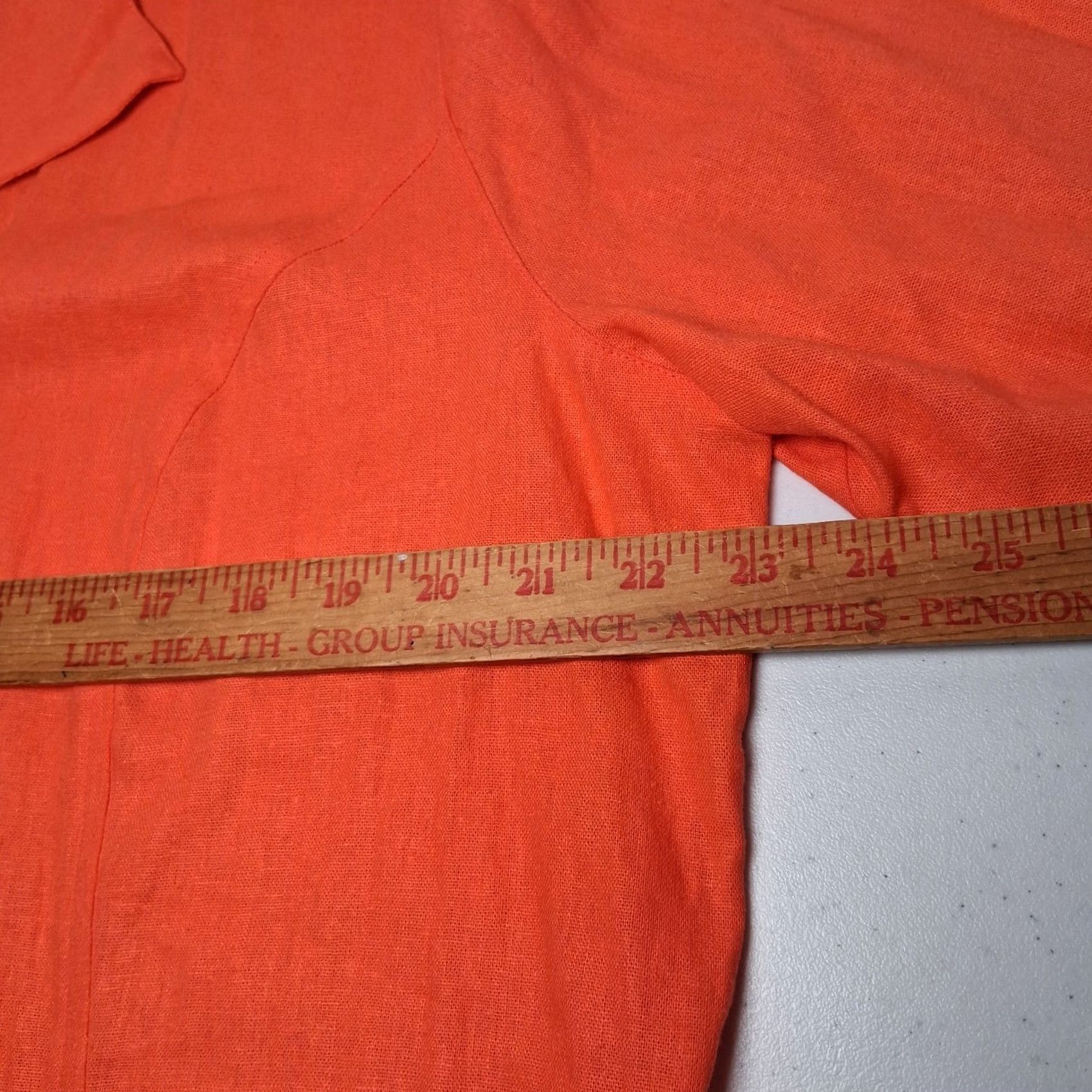 Vintage Jaclyn Smith Blouse Linen Rayon Blend Salmon Orange Collared Button Up 3/4 Sleeve Womens Regular 2XL Shirt Size XXL / US 16-18 / IT 52-54 - 5 Thumbnail
