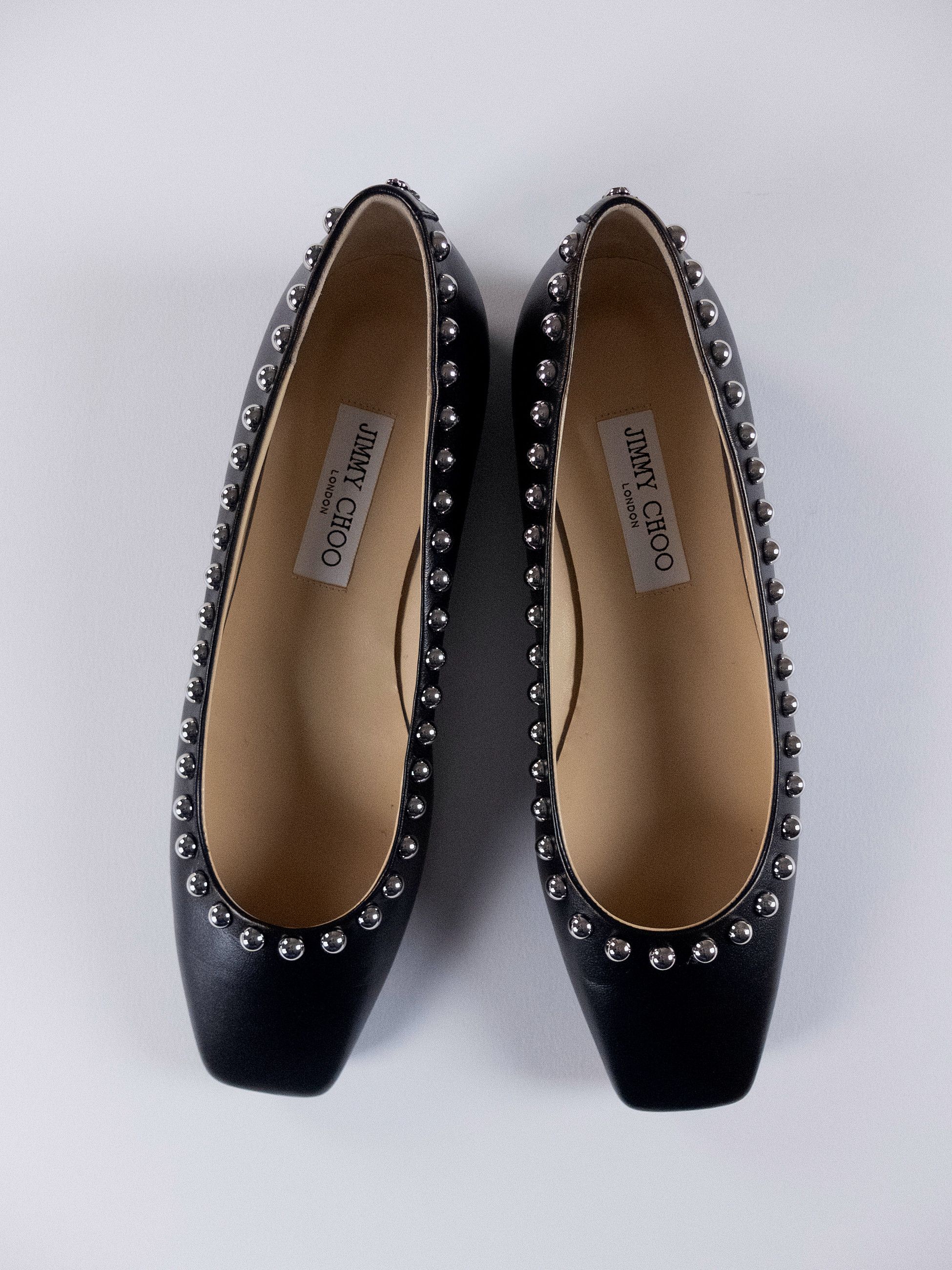 Jimmy Choo JIMMY CHOO Mirele black leather ballet flats w faux pearls Size US 8.5 / IT 38.5 - 2 Thumbnail