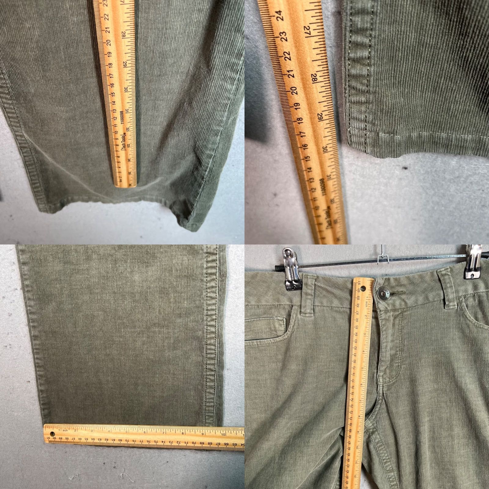 DKNY VINTAGE DKNY Womens Wide Leg Pants Casual Cotton Blend Size 10 Green Chino Size 32" / US 10 / IT 46 - 8 Thumbnail