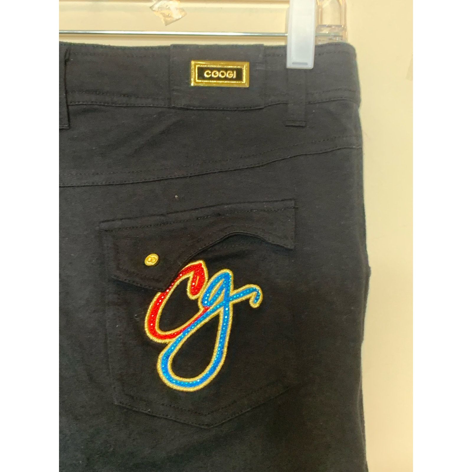Coogi Coogi black embroidered stretch casual pants size 9/10 Size 32" / US 10 / IT 46 - 9 Thumbnail
