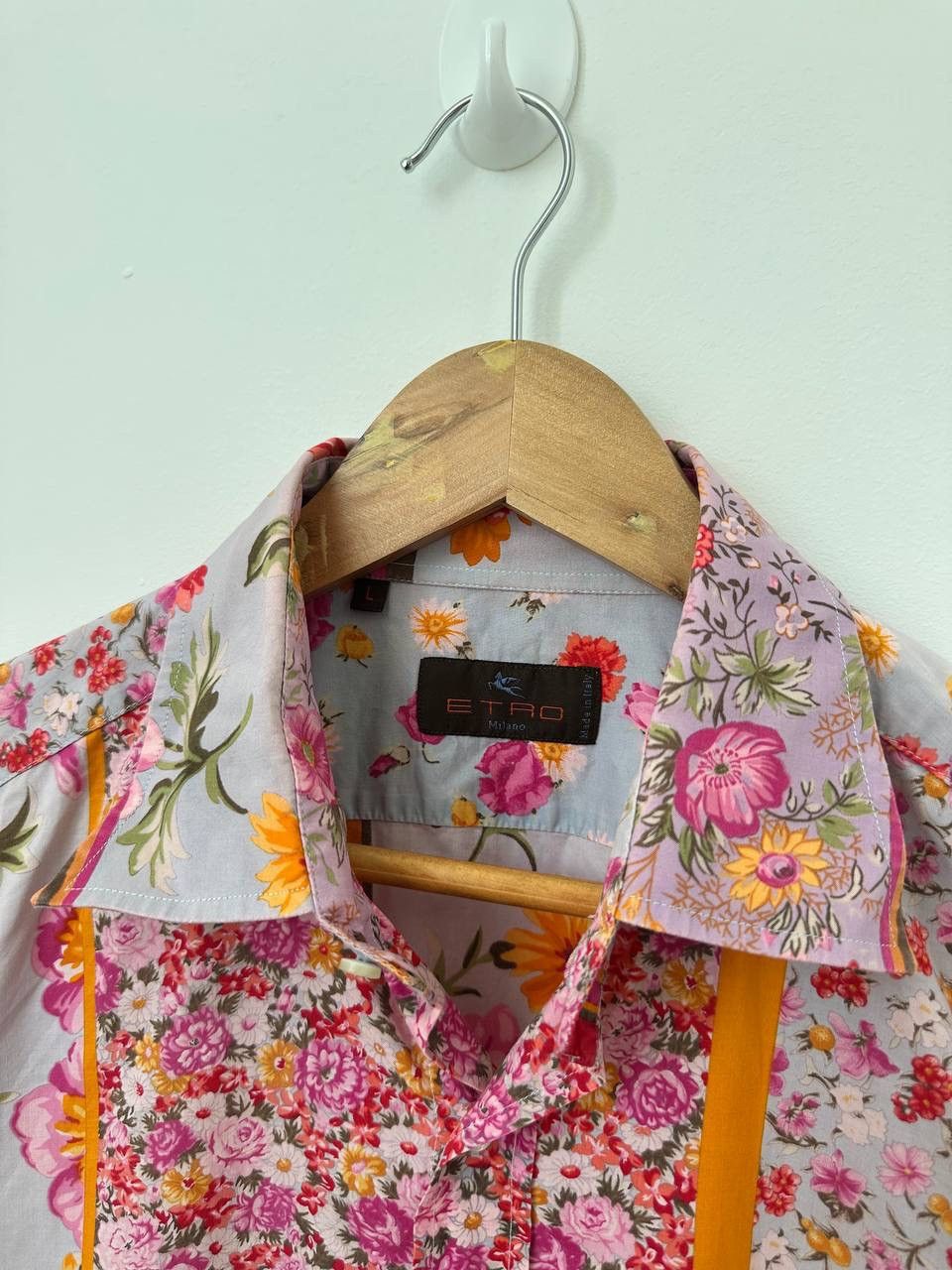 Etro × Vintage Vintage Etro Flowers Pink Womens Shirt Size L / US 10 / IT 46 - 4 Thumbnail