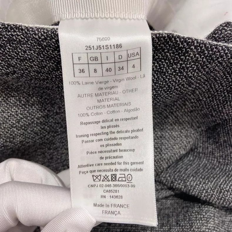 Dior Dior Irregular gray pleated skirt Size 24" / US 00 / IT 34 - 7 Thumbnail