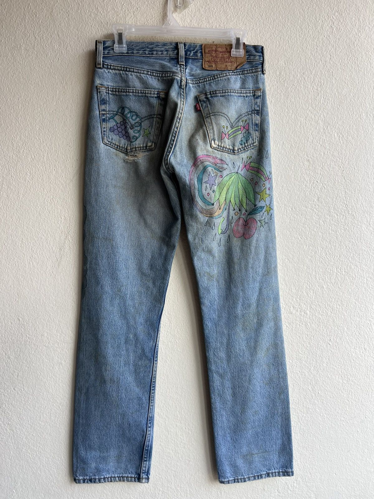 Levi's Vintage 1996 Levi’s 501 X Aditi Art Dirty Denim Jeans Size US 29 - 3 Thumbnail
