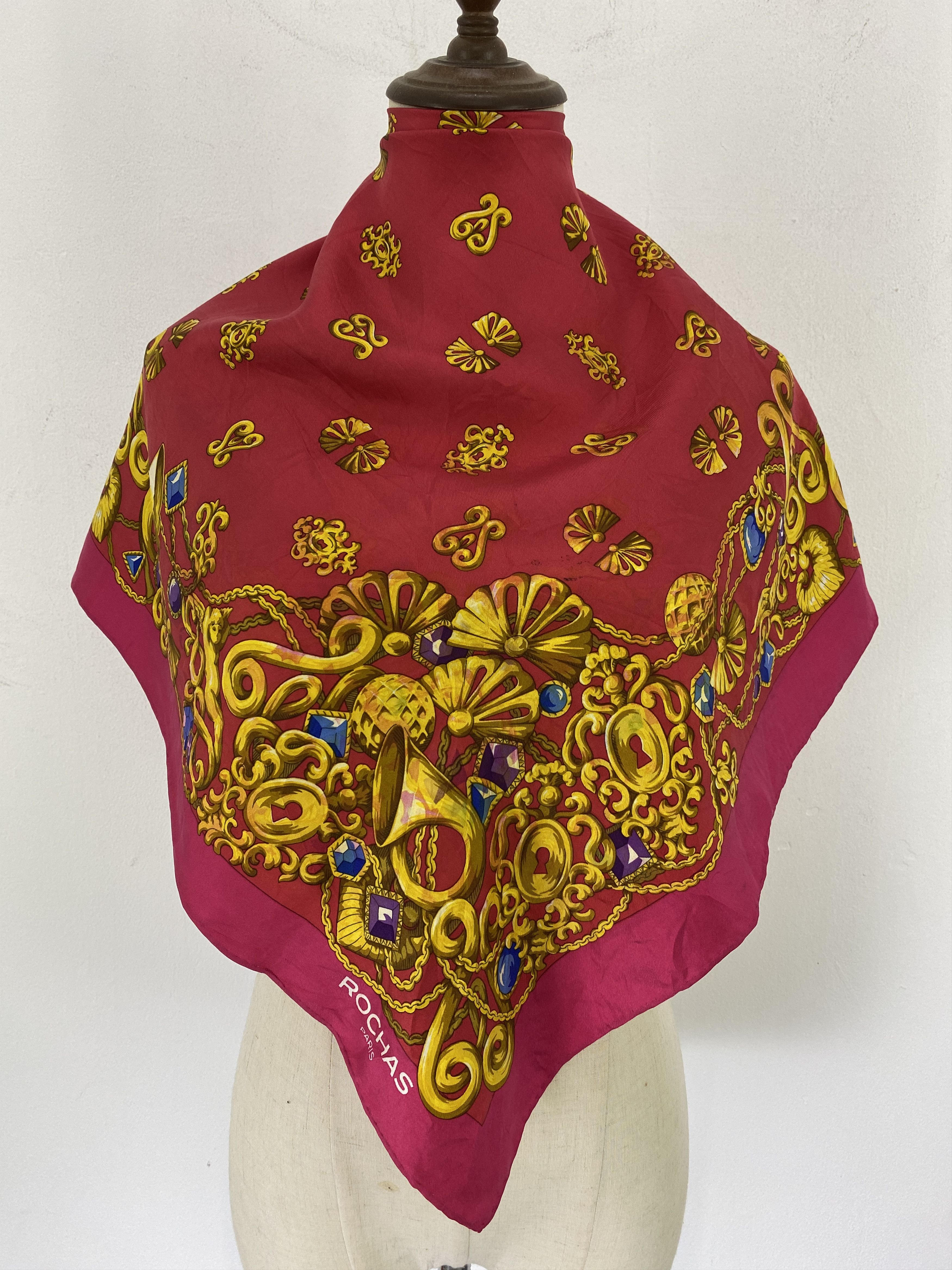 Rochas Vintage Rochas Paris Silk Scarf / Silk Shawl SN0272 Size ONE SIZE - 1 Thumbnail