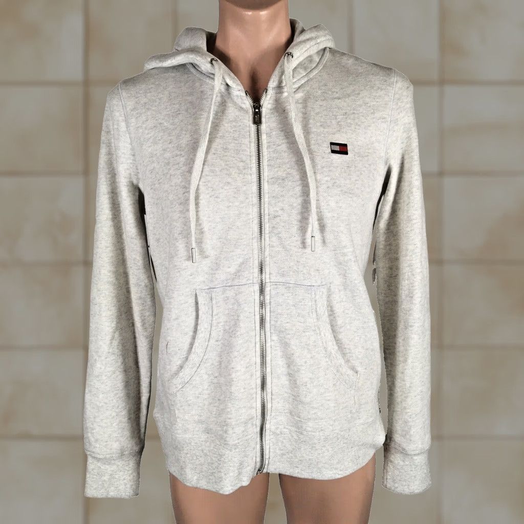 Tommy Hilfiger VINTAGE Tommy Hilfiger Hoodie Mens L Gray Full Zip Spell Out Sweatshirt NWT Size US L / EU 52-54 / 3 - 1 Thumbnail