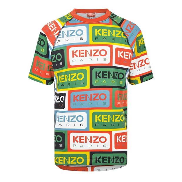 image of Kenzo O1G2R1Mq0424 Labels Relaxed T-Shirts In Multicolor, Men's (Size XL)