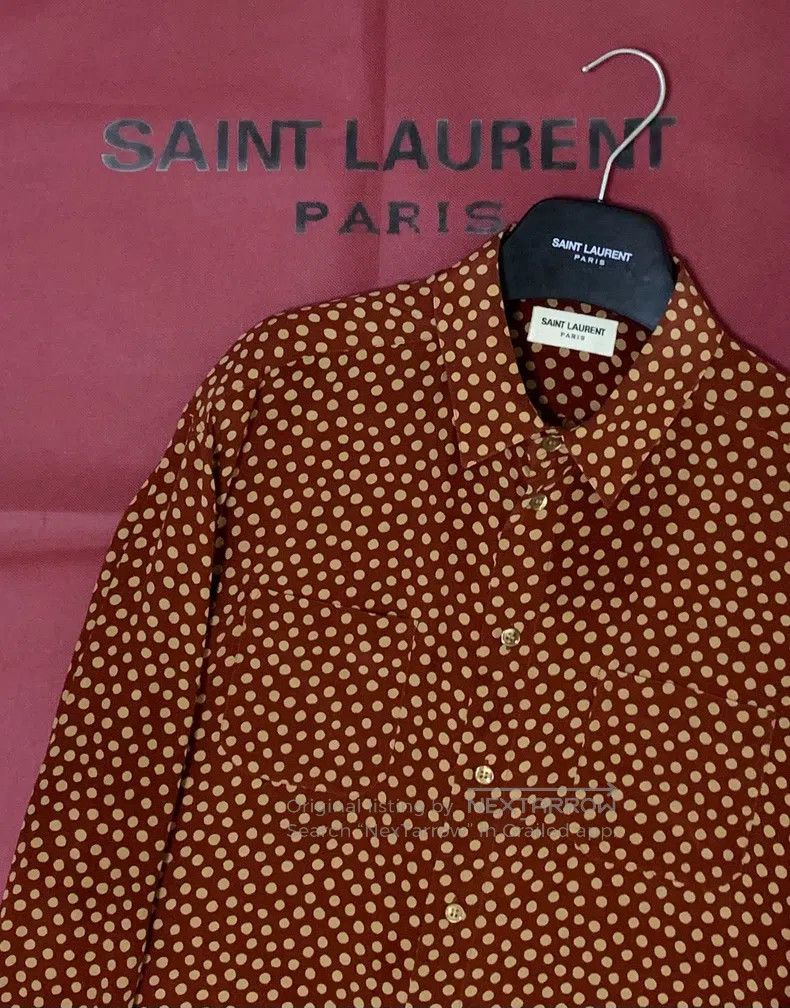 Other Saint Laurent Paris size 42 Orange Red Silk Polka Dot Shir Size US XL / EU 56 / 4 - 6 Thumbnail