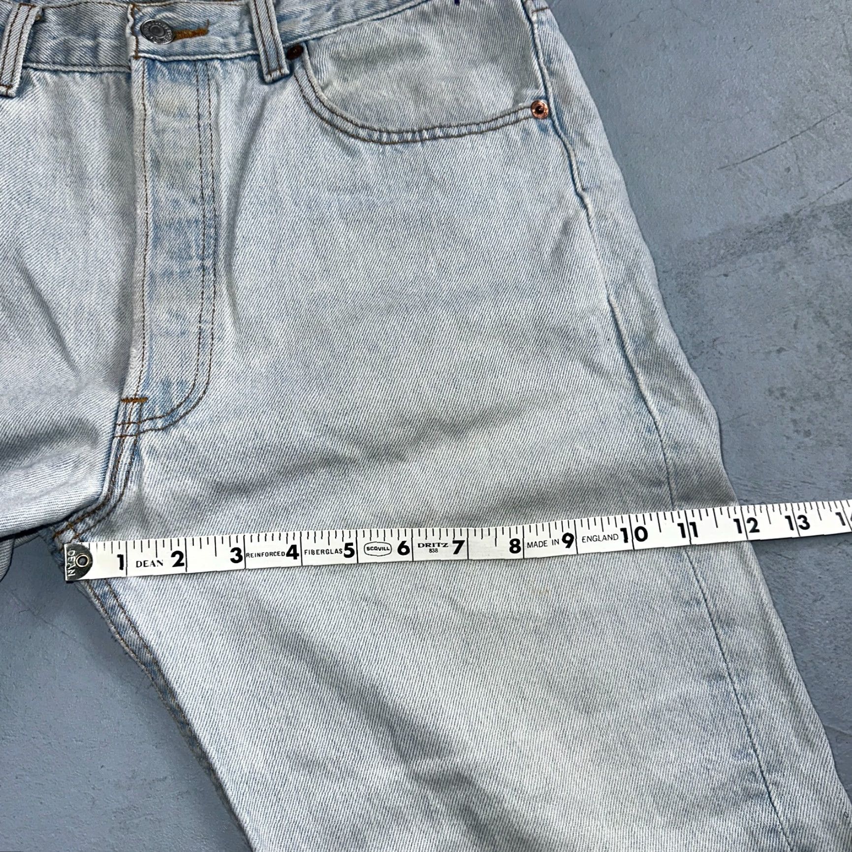 Levi's VINTAGE Levi's 501 Jeans Straight Mens 33x30 Blue Light Wash 90s USA Levis 501 Series Denim Size US 33 - 6 Thumbnail