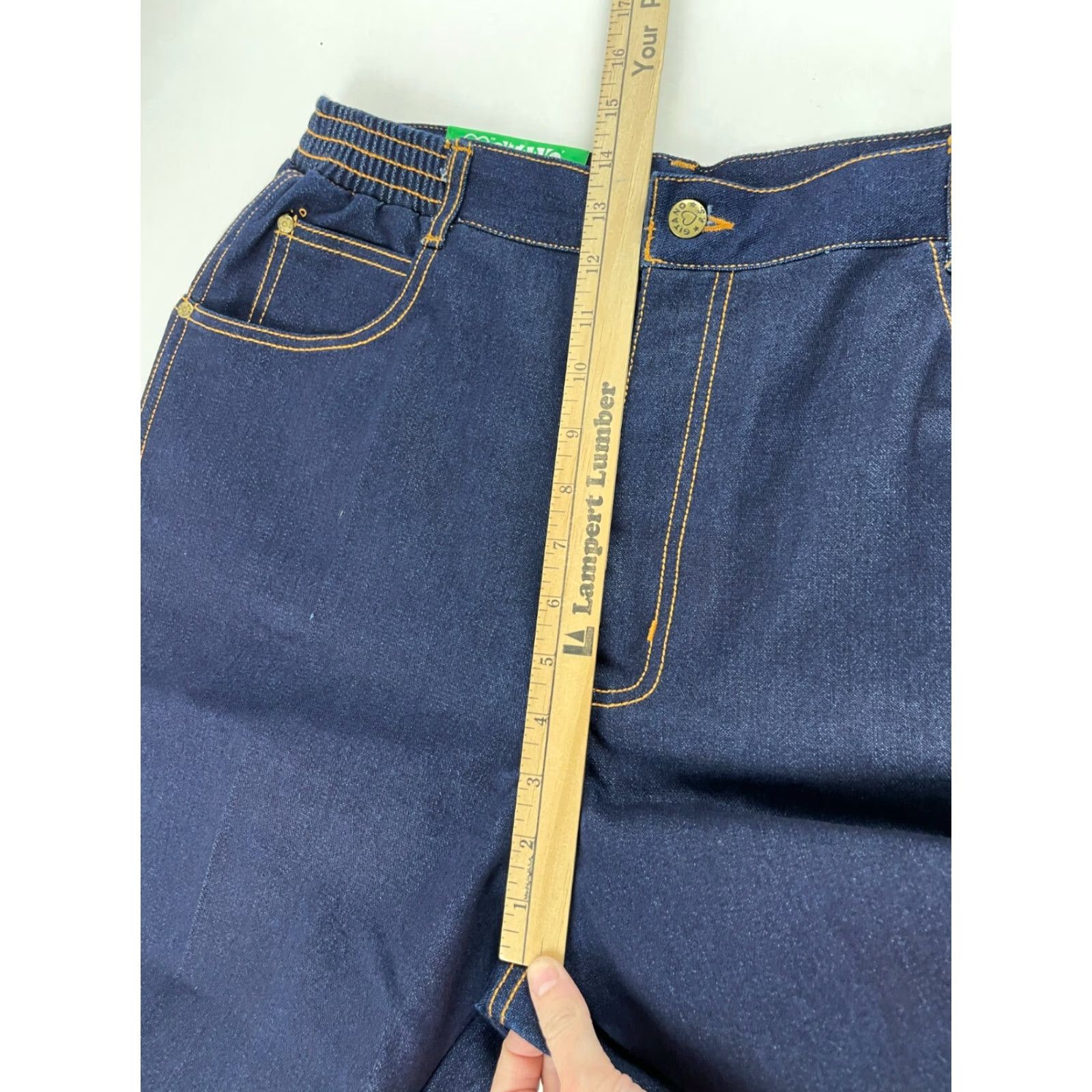 Vintage VINTAGE Gitano Jeans Womens 34 Blue Denim Short Length & Rise 27 Hemmed NWT Size 24" / US 00 / IT 34 - 4 Thumbnail