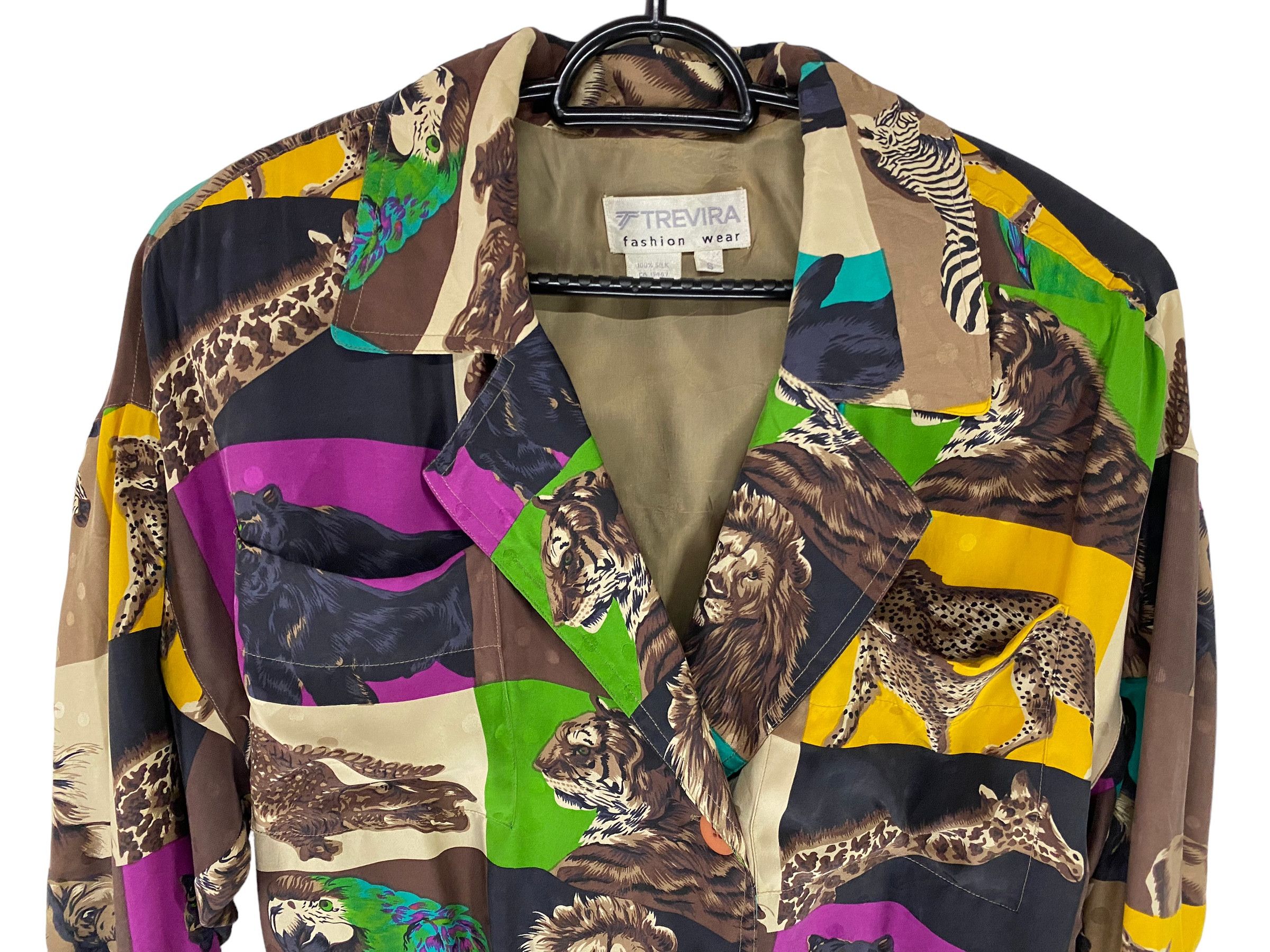 Designer × Japanese Brand Trevira pop art animal print silk bomber jacket Size S / US 4 / IT 40 - 4 Thumbnail
