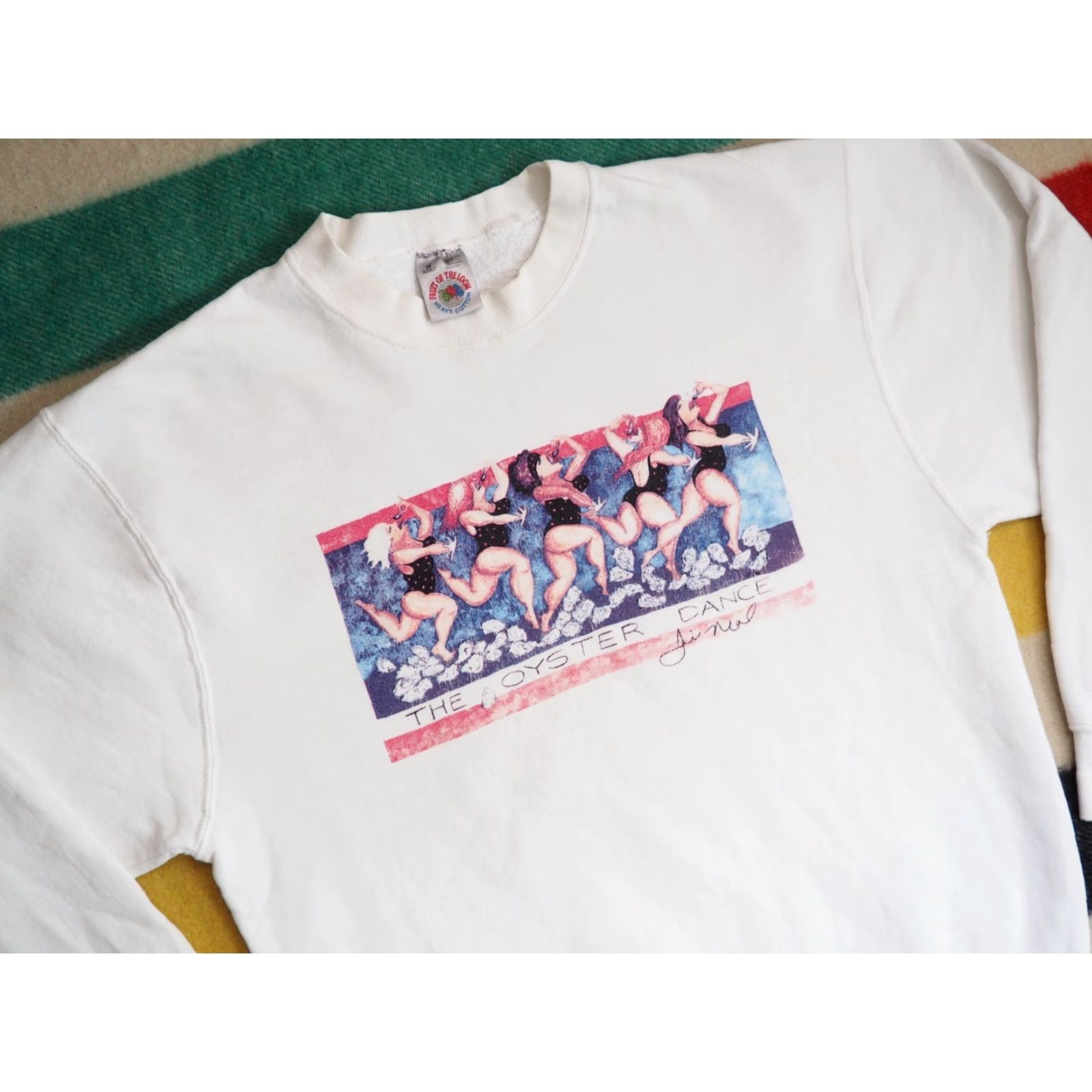 Fruit Of The Loom VINTAGE Fruit of the Loom Sweatshirt White Pullover 90s JIll Neal USA Graphic Print M Unisex Adults Crew Neck Long Sleeve Cotton Fleece Logo Size US M / EU 48-50 / 2 - 2 Thumbnail