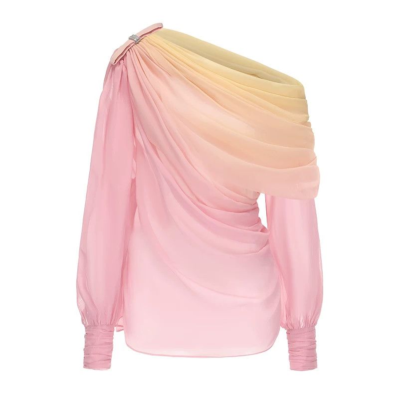 Japanese Brand NanaJacqueline Ombre Chiffon Top Size XS / US 0-2 / IT 36-38 - 1 Thumbnail