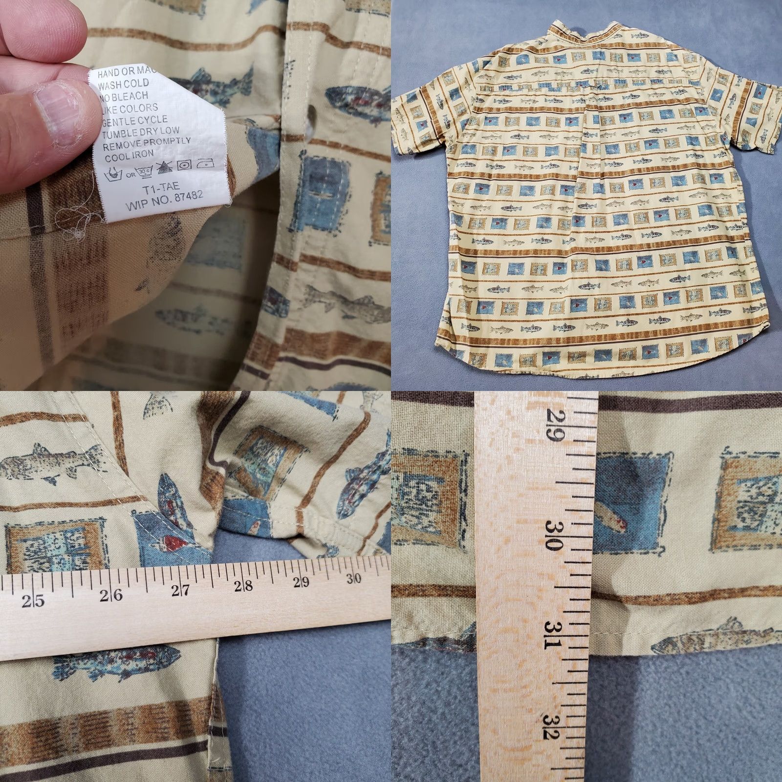 Vintage Woolrich Shirt Mens 2XL Beige Fish Lures All Over Print Fishing Short Sleeve Button-Up Collared Casual Outdoors Mens Size US XXL / EU 58 / 5 - 8 Thumbnail
