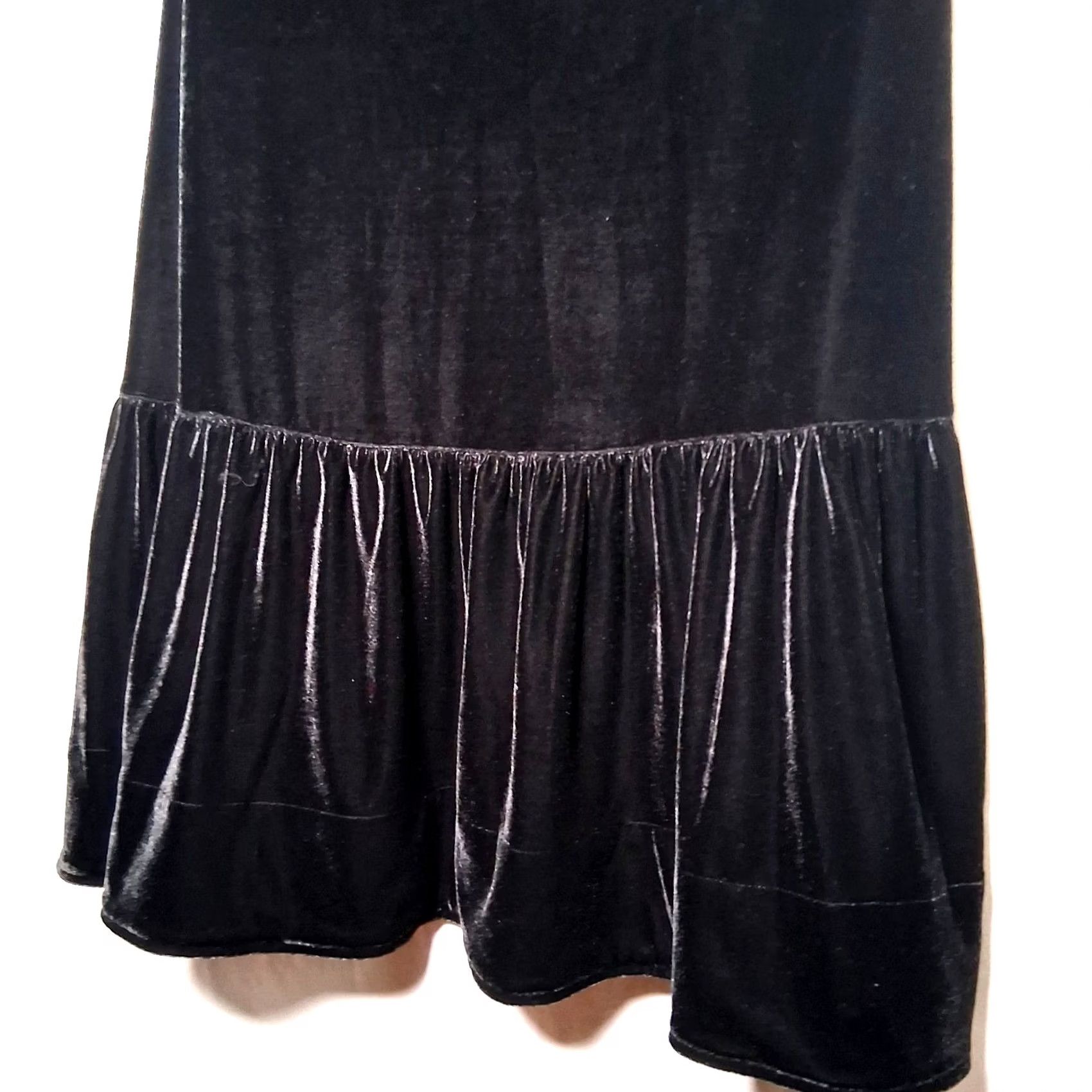 Soft Surroundings Soft Surroundings Skirt Large Long Black Velour Riffle Whimsigoth Dark Fairy Size 36" / US 14 / IT 50 - 3 Thumbnail