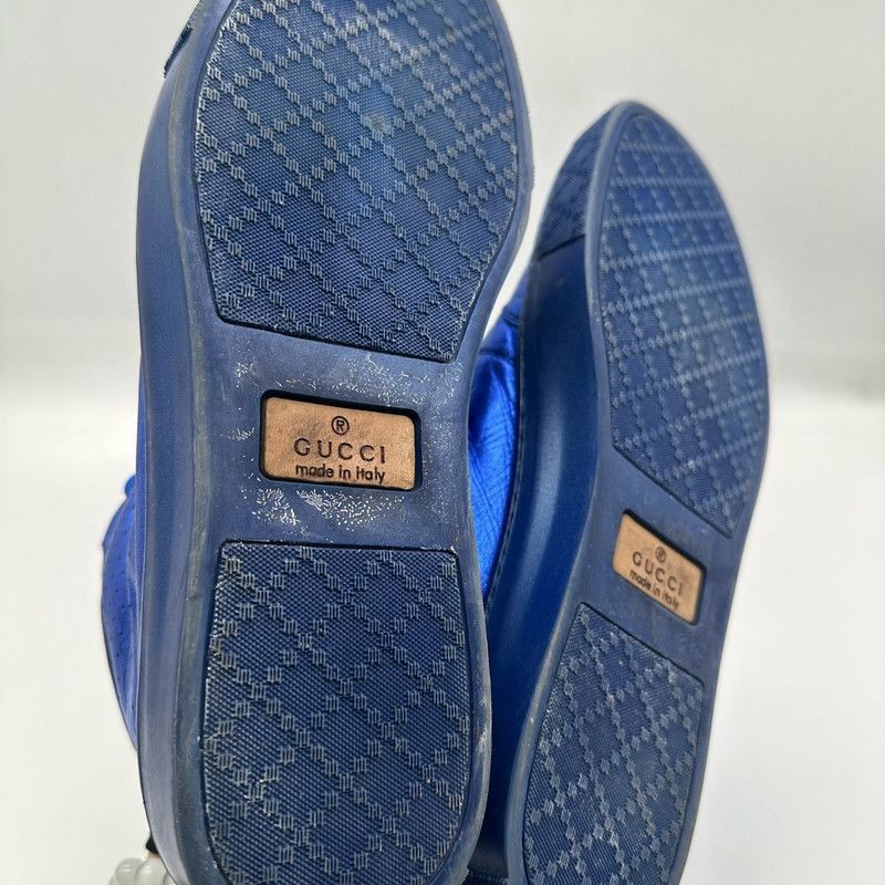 Gucci Gucci Blue Leather High-Top Sneakers for Men - Size US 8 / EU 41 - 1 Thumbnail