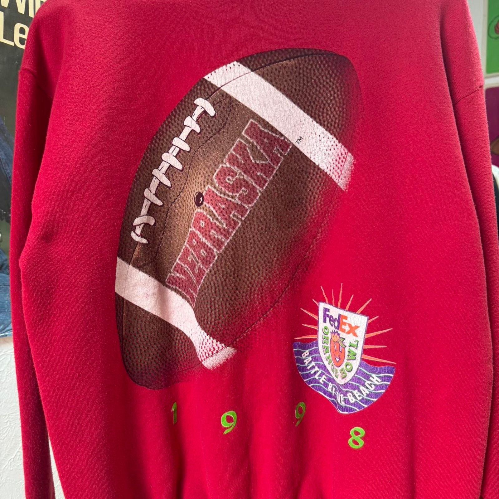 Vintage Vintage 90s Nebraska Huskers FedEx Orange Bowl Crewneck Size US XL / EU 56 / 4 - 3 Thumbnail