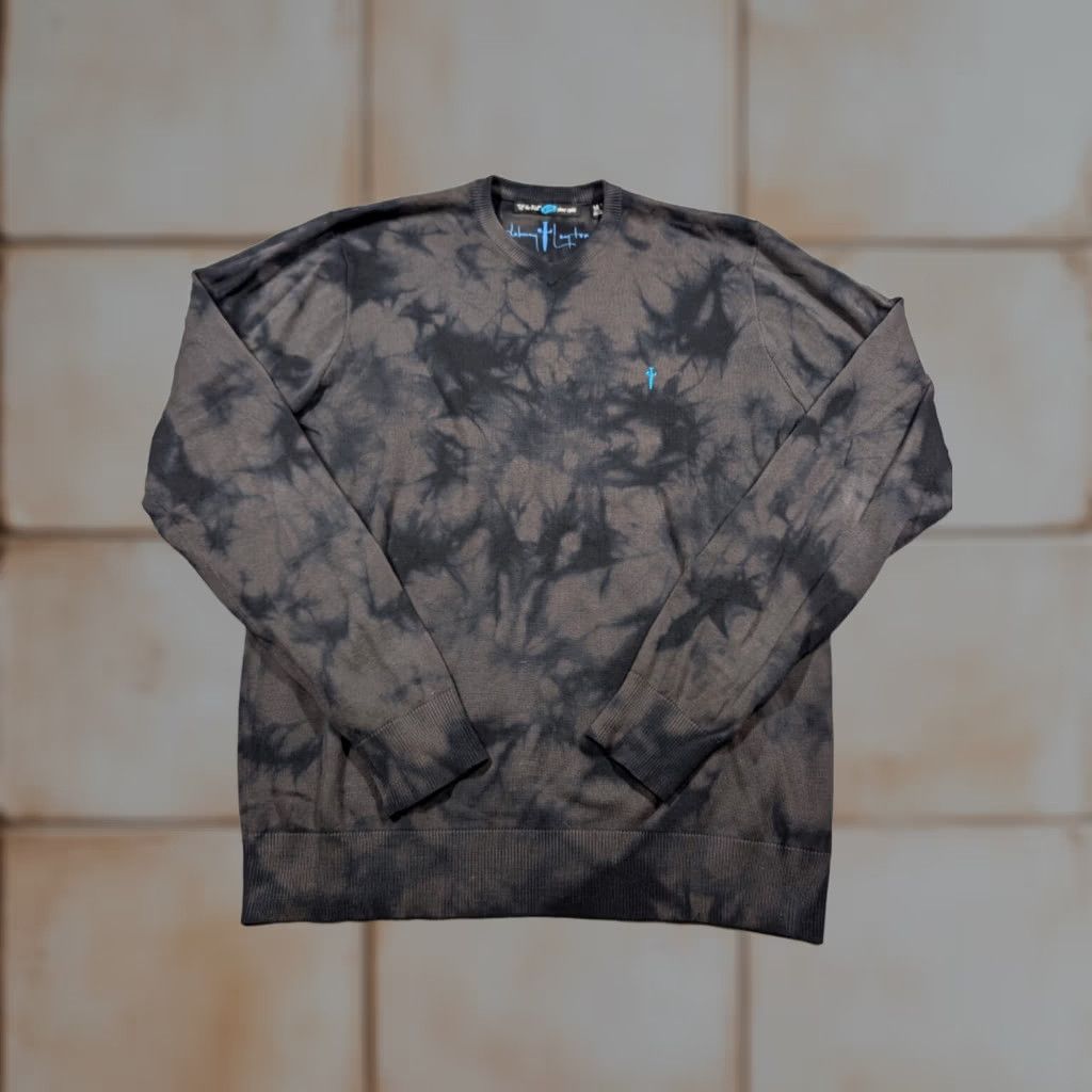 Vans VANS Mens Medium Black Off The Wall Johnny Layton Tie Dye V-Neck Sweater Shirt Size US M / EU 48-50 / 2 - 1 Thumbnail