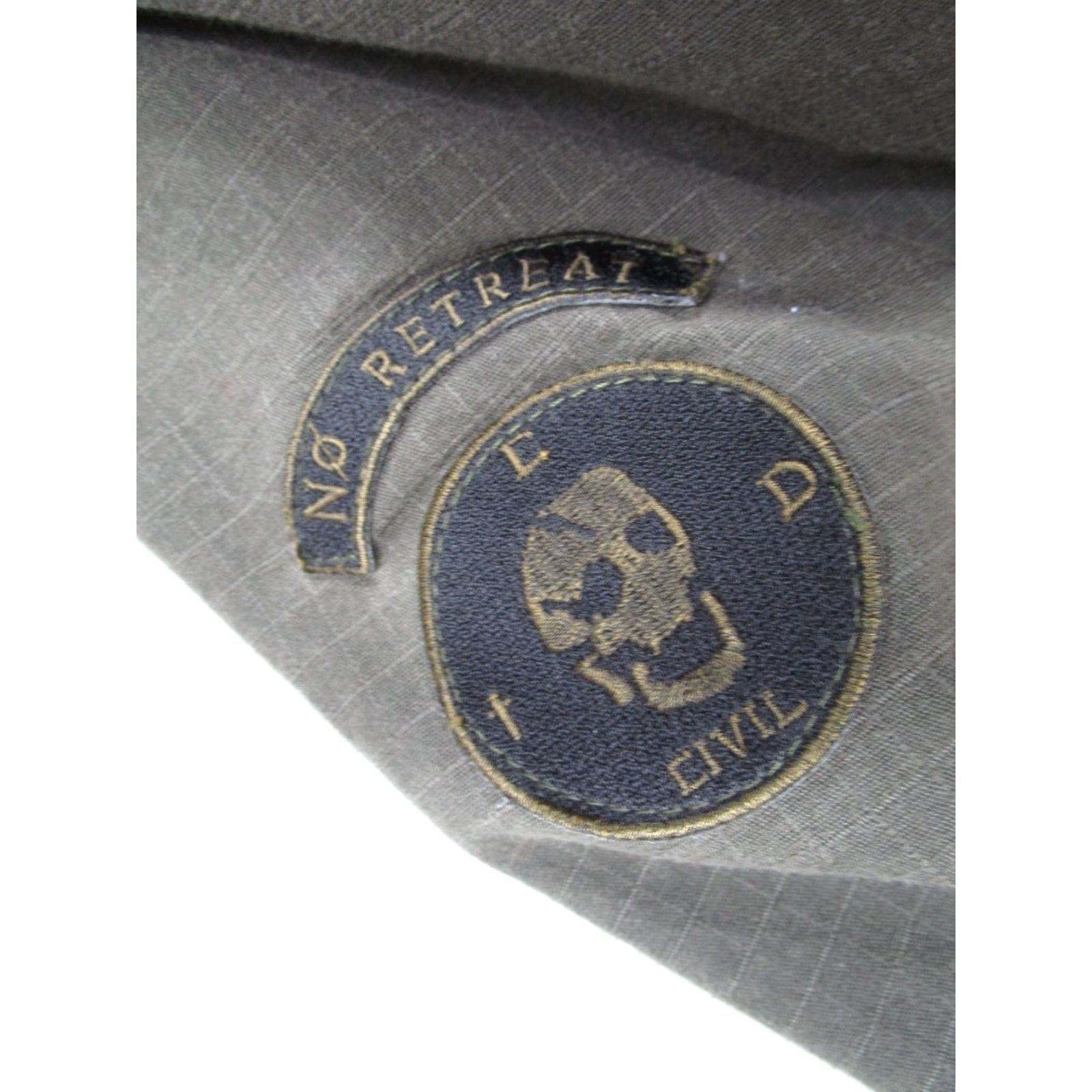 Vintage Civil Regime Women's Jacket Small Gray Button Up Military Fatigue Bunker CTD Skull Cotton Canvas Pockets Size S / US 4 / IT 40 - 5 Thumbnail