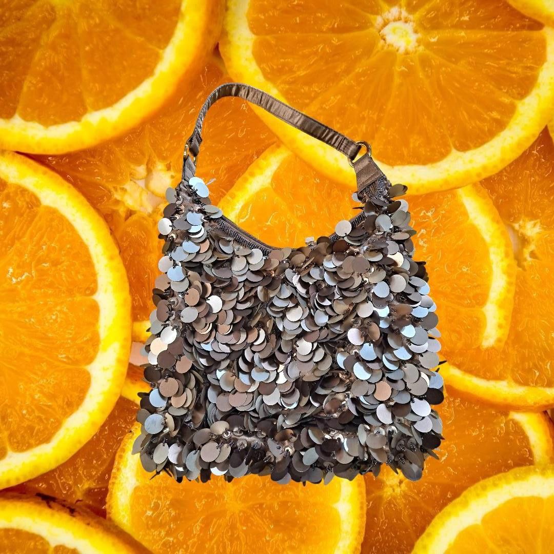 Other Gold Large Sequin Satchel Purse handbag with Decorative Bead Size ONE SIZE - 1 Thumbnail