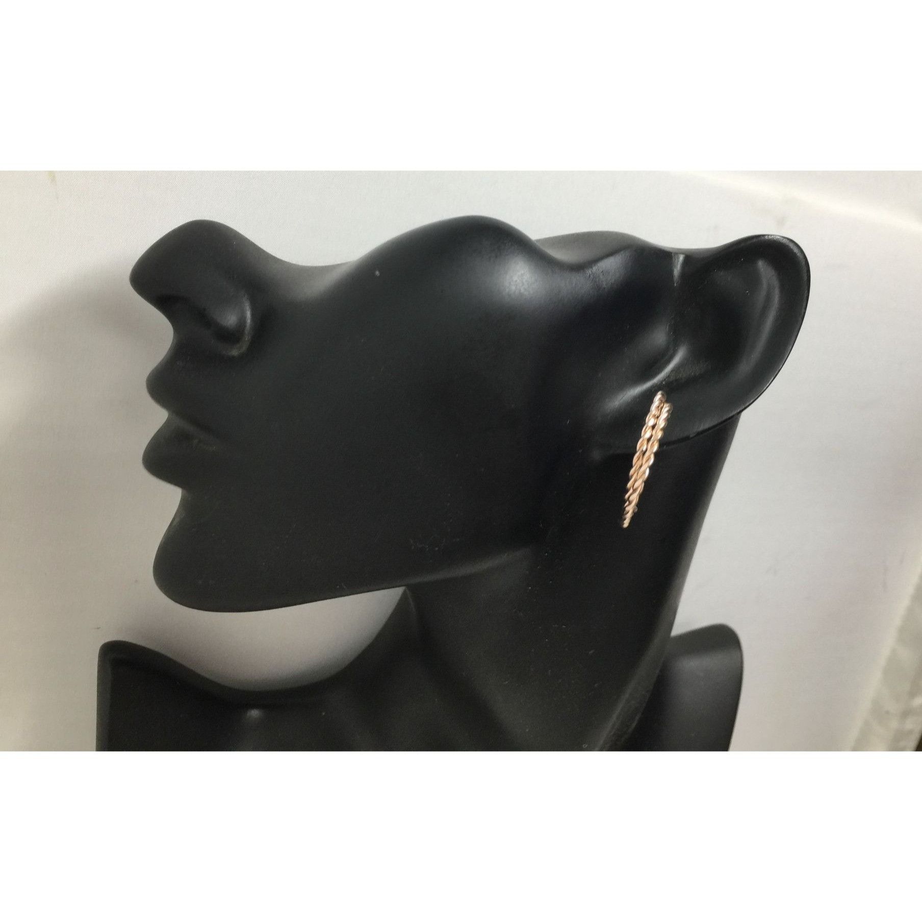 Other Women's Twisted Rose Gold Double Hoop Earrings Size ONE SIZE - 6 Thumbnail